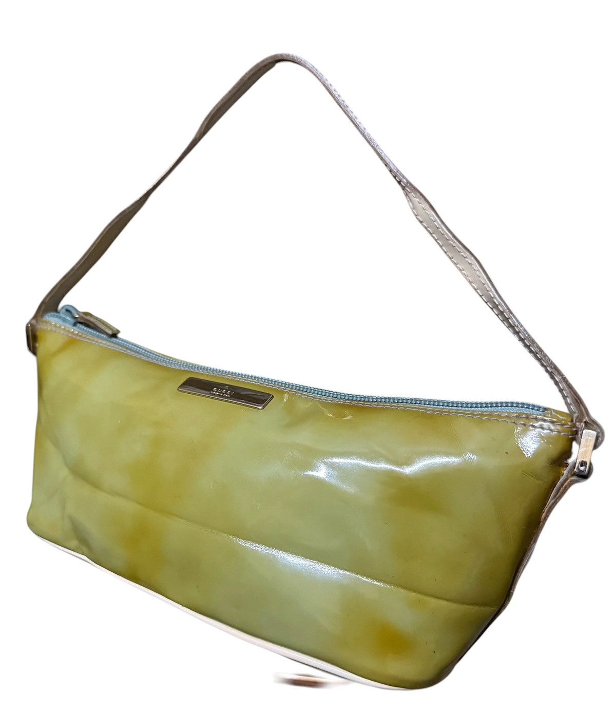 Gucci Gucci Green Patent Leather Baguette Handbag Size ONE SIZE - 4 Thumbnail