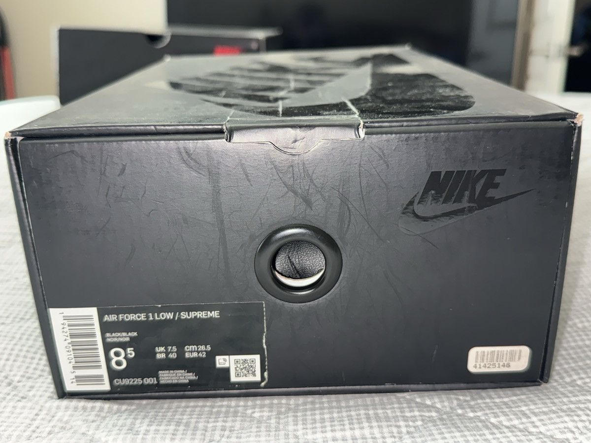 Nike × Supreme Nike Air Force 1 Low ‘ Supreme Black ‘ Size US 8.5 / EU 41-42 - 10 Thumbnail