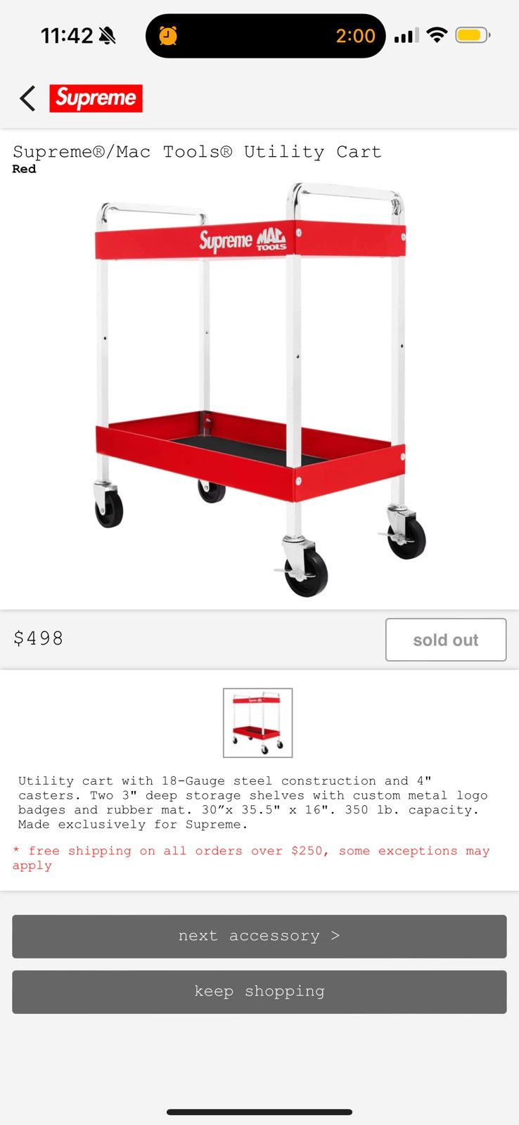 Supreme Supreme Mac Tools Utility Cart | Grailed