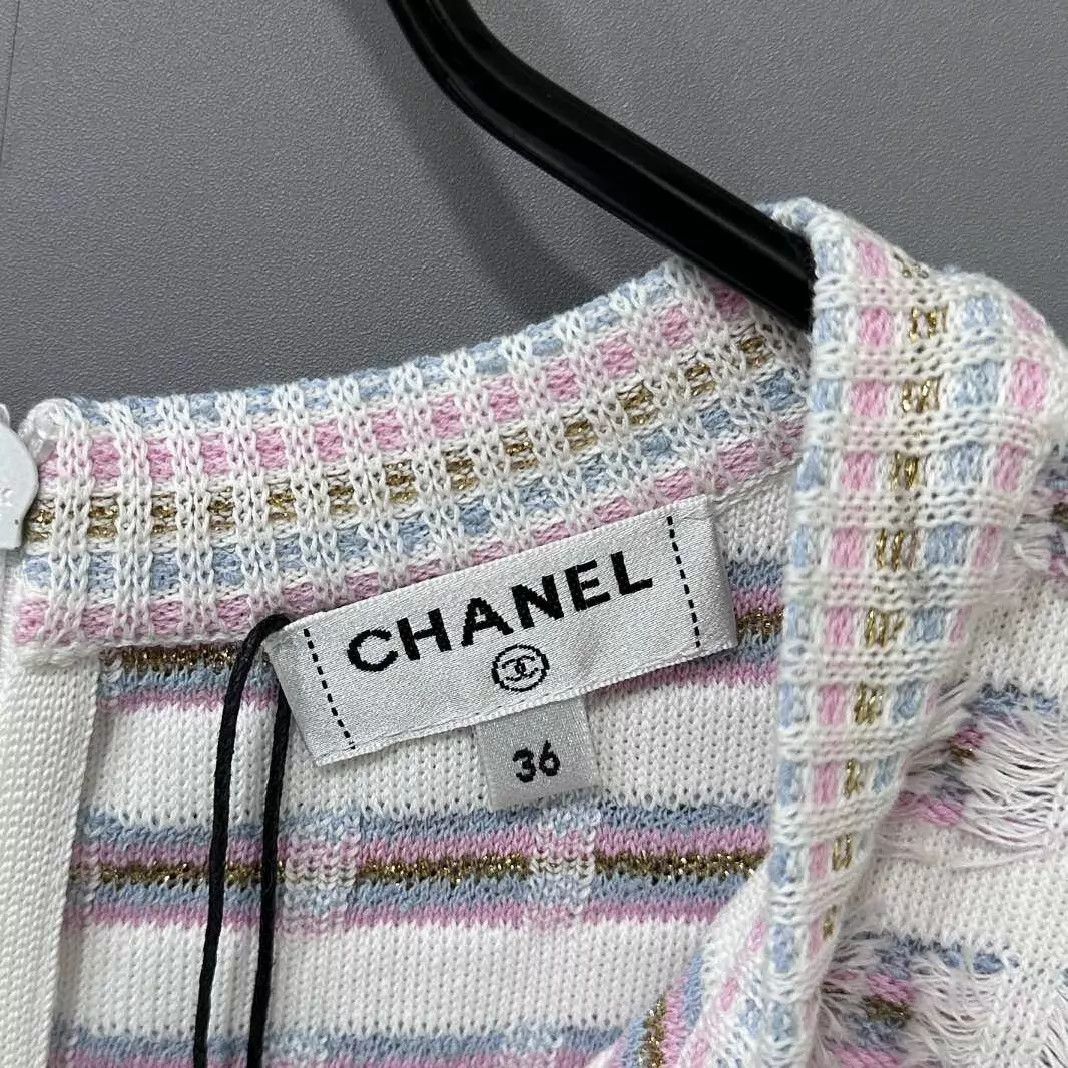 Chanel Chanel Pink White 4-Pocket Tweed Dress 36 Size XS / US 0-2 / IT 36-38 - 6 Thumbnail