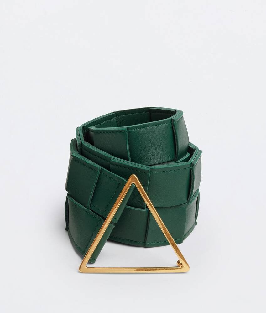 Bottega Veneta o1n1vont0425 Size: 70 / Maxi Intreccio Belt in Green Size ONE SIZE - 1 Thumbnail