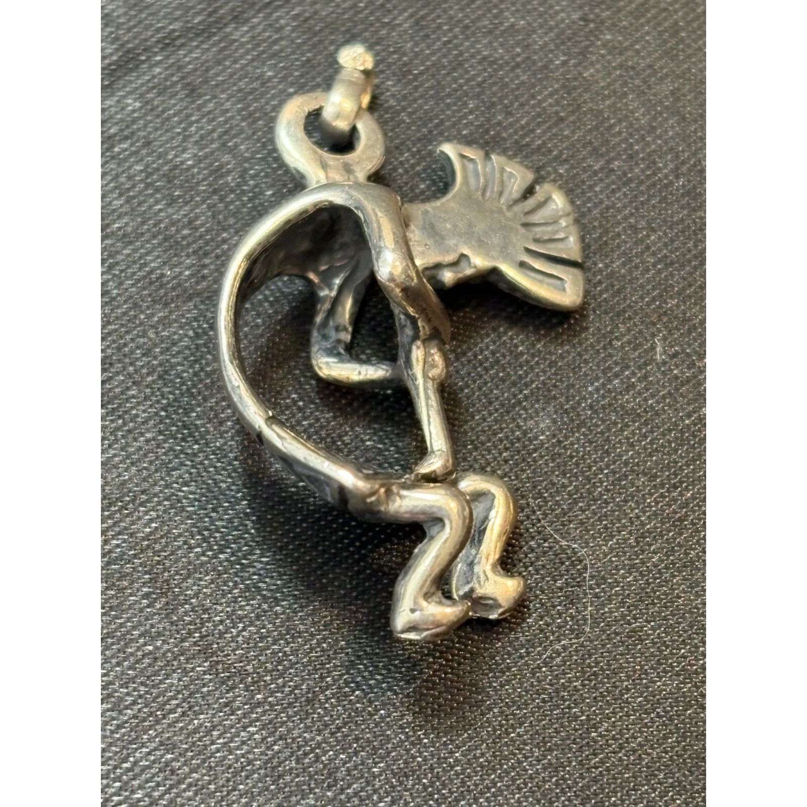 Other Vintage Sterling Silver Kokopelli Pendant 4 g 1.25" Size ONE SIZE - 2 Thumbnail