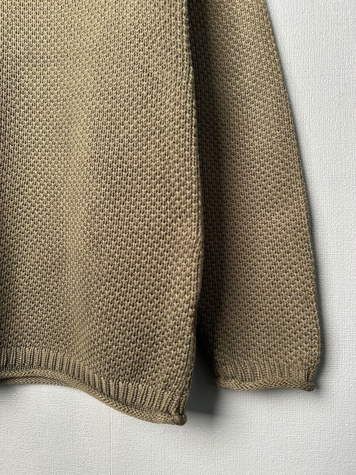Gudrun Sjoden GUDRUN SJODEN V-Neck Chunky Knit Cotton Khaki Green Sweater Size S / US 4 / IT 40 - 5 Thumbnail