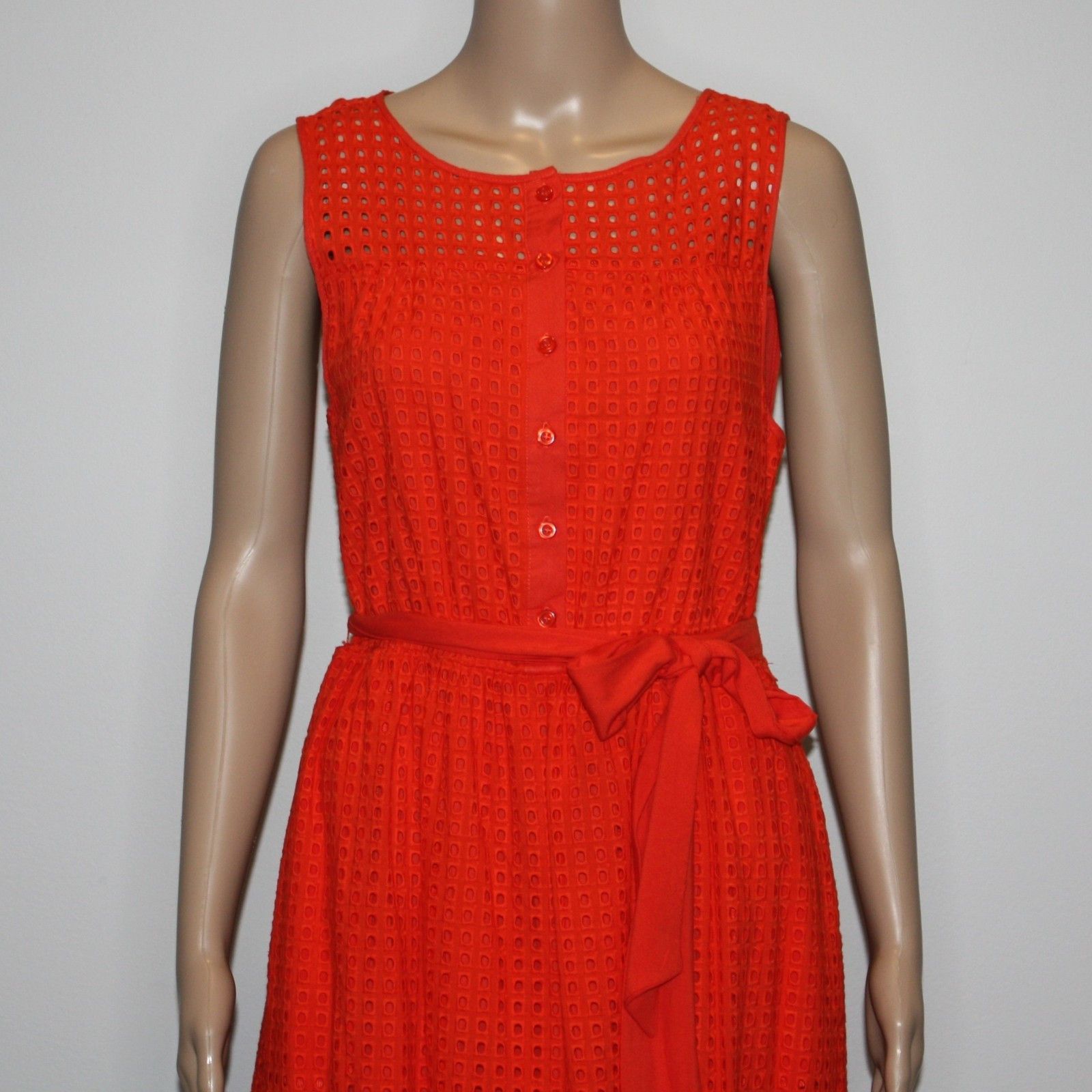 Other Mellóday Eyelet Ruffle Hem Dress in Orange Red Color NWT Size M / US 6-8 / IT 42-44 - 3 Thumbnail