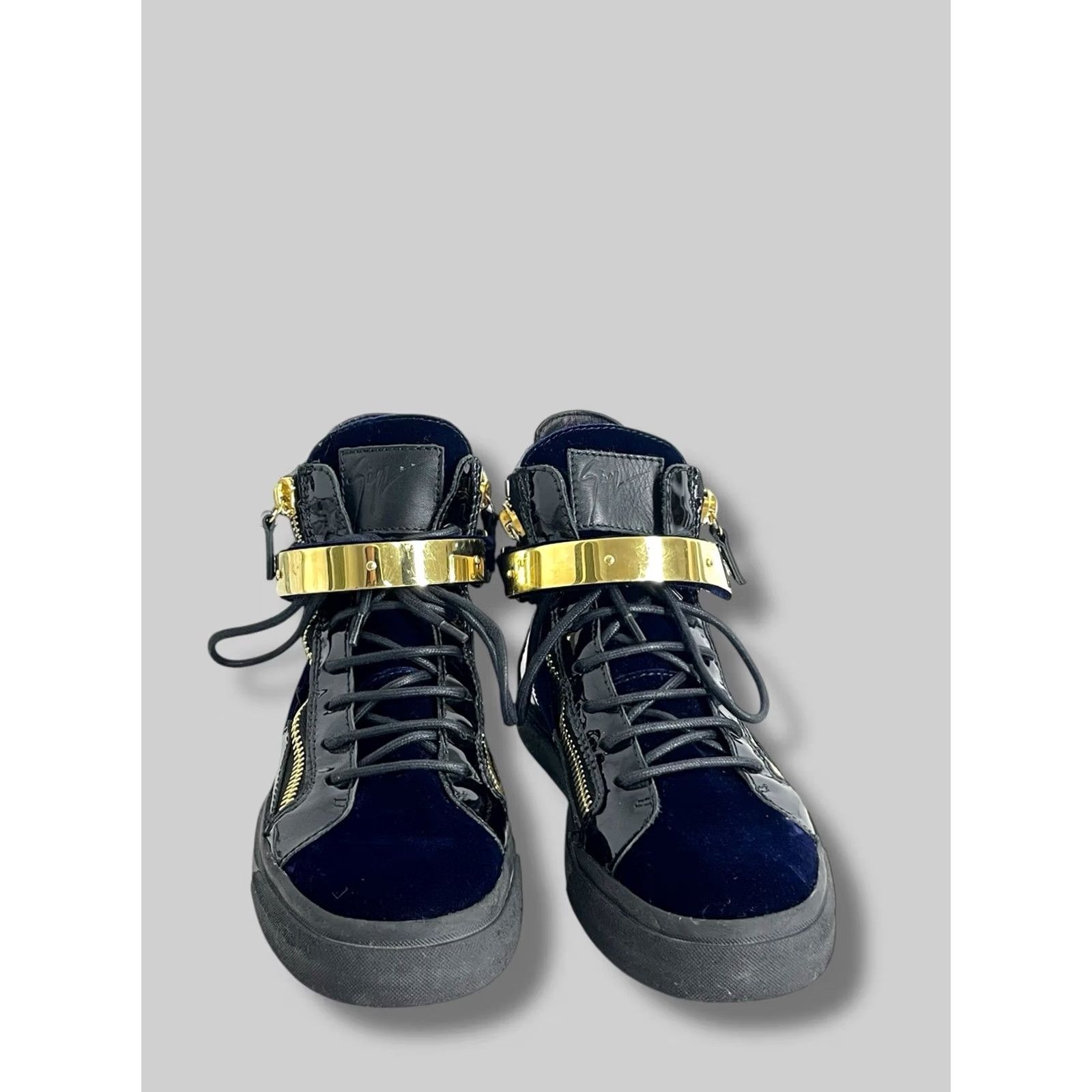 Giuseppe Zanotti Giuseppe Zanotti Coby High Top Velvet Trainers Navy Blue Shoes Mens 39.5 Velvet Casual Shoes Size US M / EU 48-50 / 2 - 3 Thumbnail