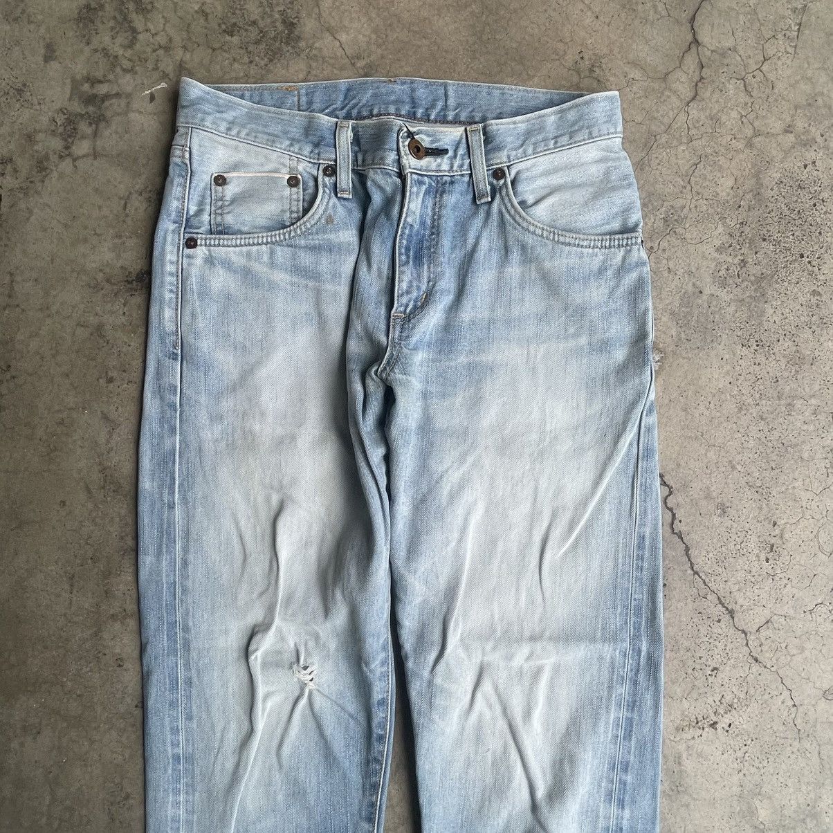Edwin 🔥Vintage Edwin 505ZXX Stoned Washed Ripped Distress Jeans Size US 30 / EU 46 - 2 Thumbnail