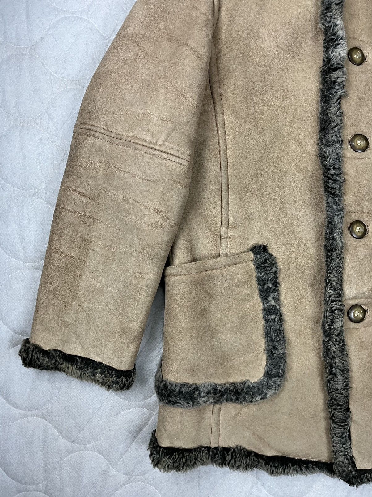 If Six Was Nine PPFM Suede Coat Jacket with Fur Sherpa Lined Size US M / EU 48-50 / 2 - 4 Thumbnail