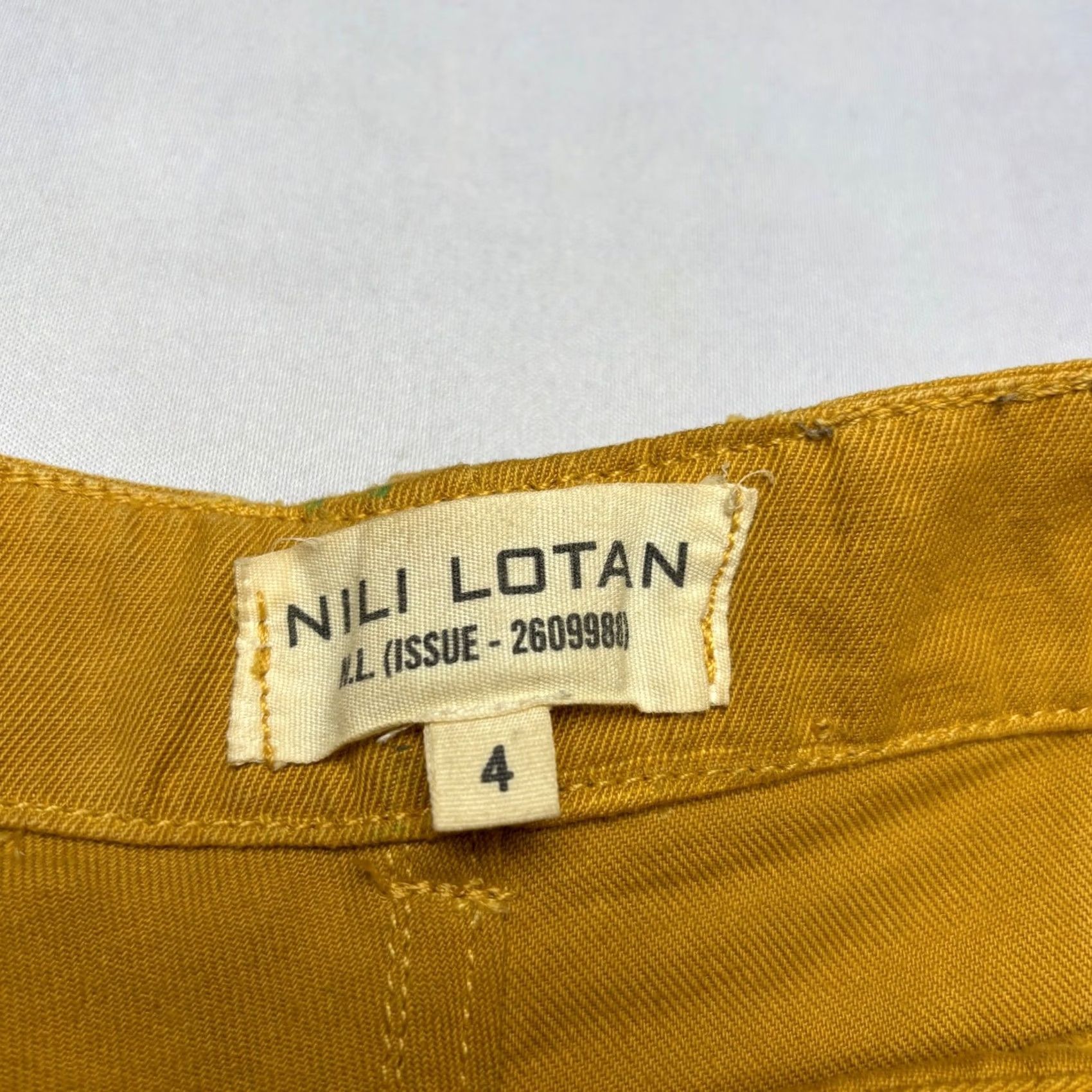 Nili Lotan Nili Lotan Luna Pants Women's 4 Slouchy Drop Crotch Linen Boho Lagenlook Yellow Size 27" / US 4 / IT 40 - 4 Thumbnail