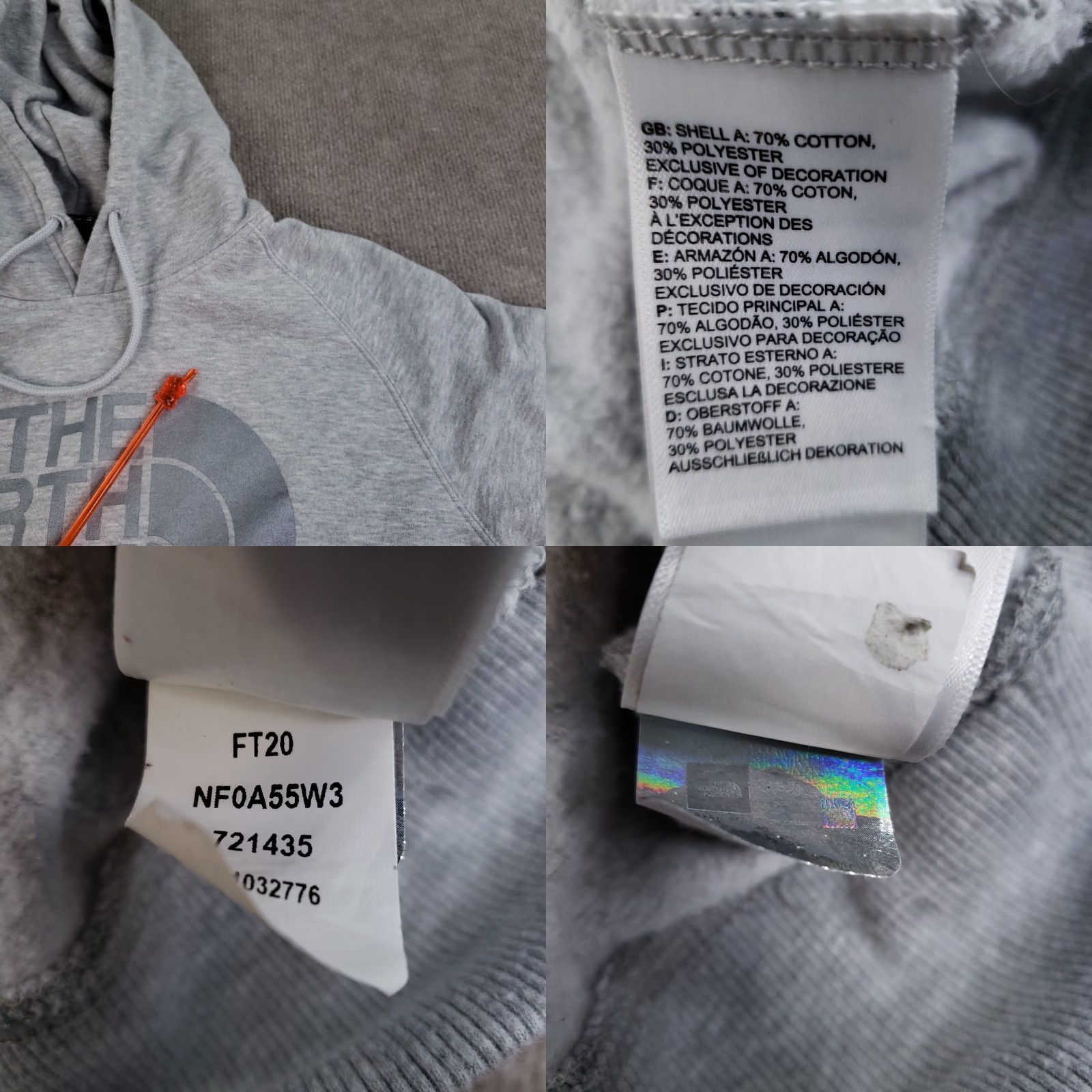The North Face North Face Hoodie Womens 2XL XXL Gray Pullover Sweatshirt Kangaroo Pocket Logo Size XXL / US 16-18 / IT 52-54 - 8 Thumbnail