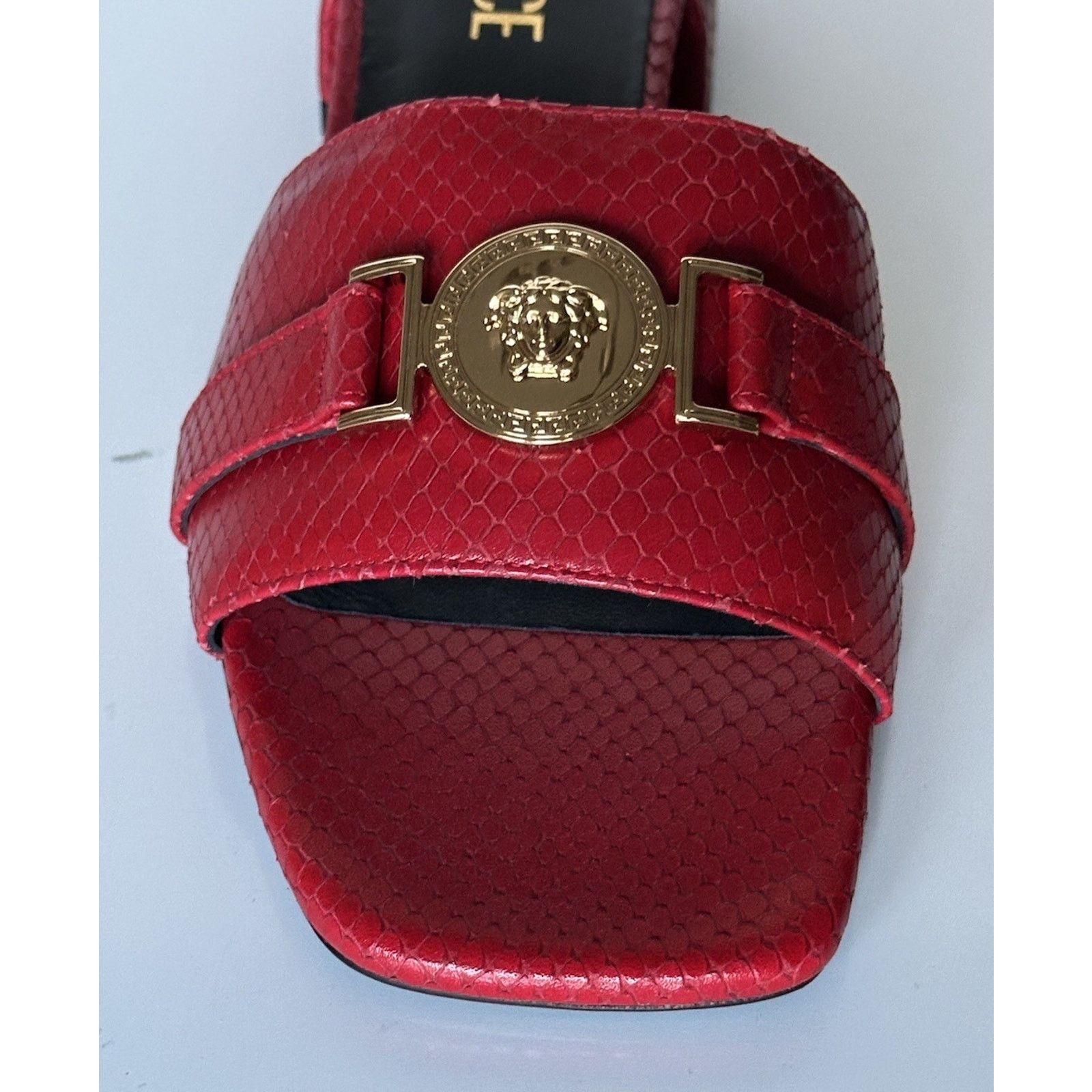 Versace VERSACE Gold Medusa Women's Dark Red Sandals 9 US 1014748 Size US 9 / IT 39 - 7 Thumbnail