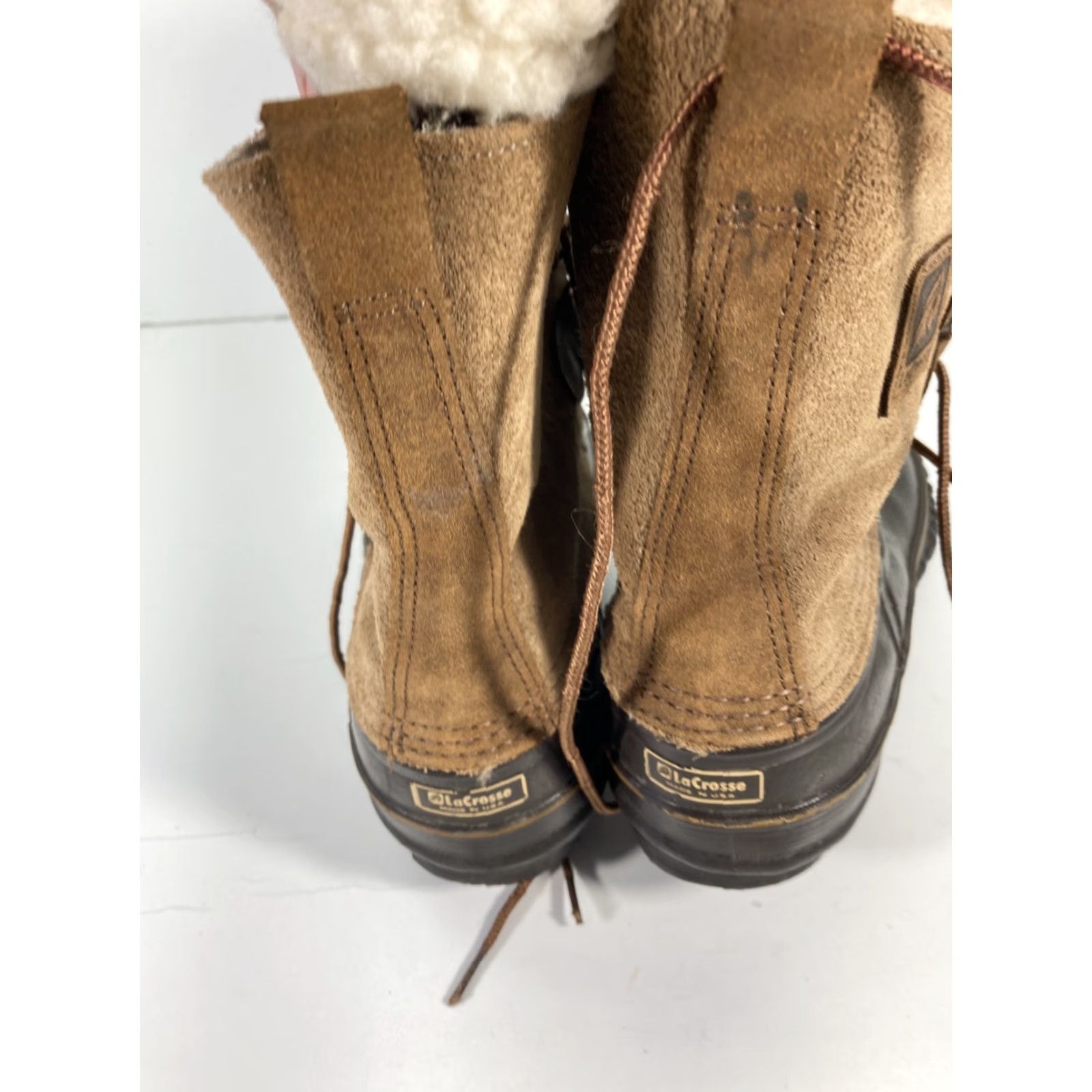 Vintage VINTAGE LaCrosse Duck Boots Men 9 Brown Leather Lace Up Removable Liner Steel Shank Snow Boot Leather Upper VTG Size US 9 / EU 42 - 5 Thumbnail
