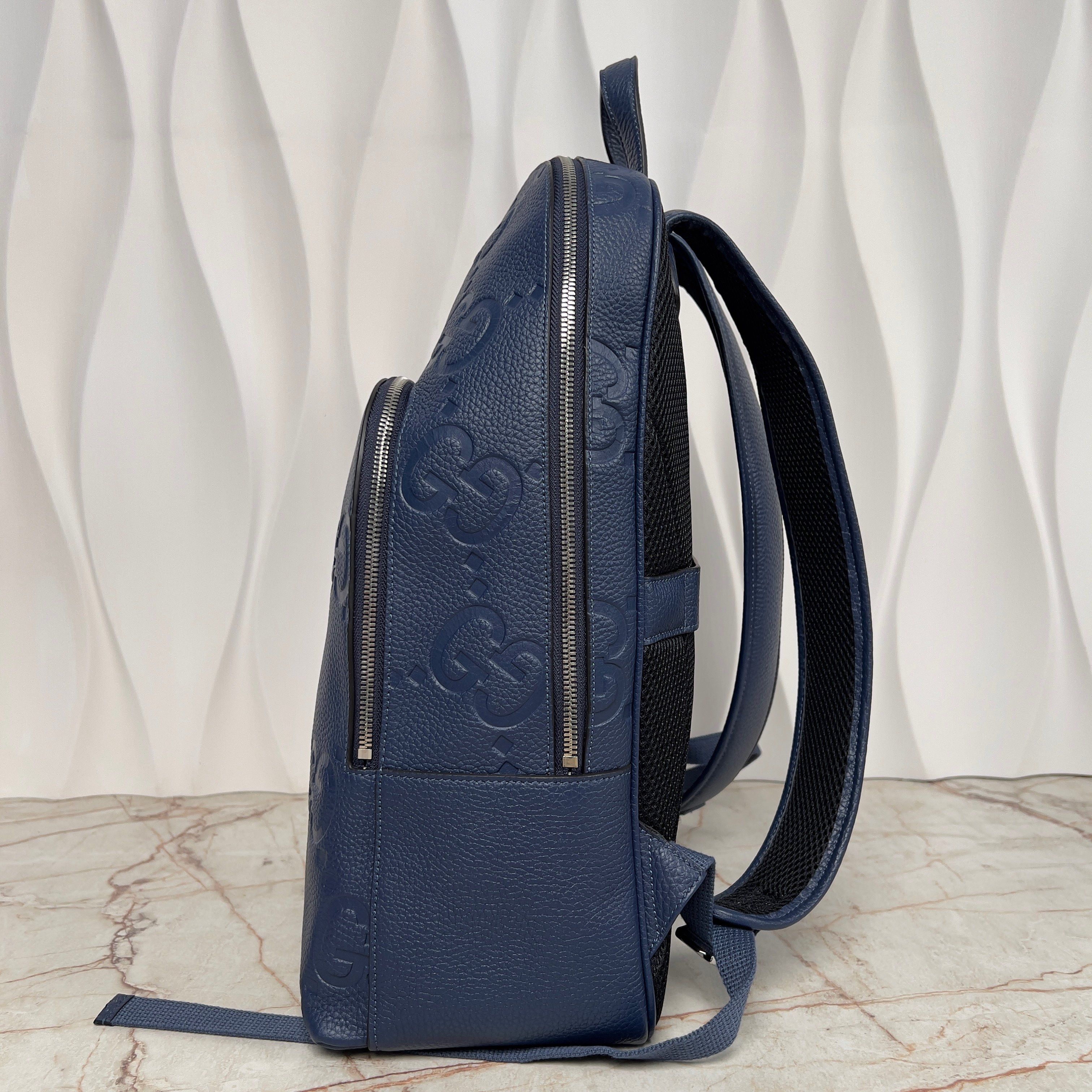 Gucci RRP$3550 Medium Jumbo GG Guccissima Backpack Grain Leather Size ONE SIZE - 4 Thumbnail