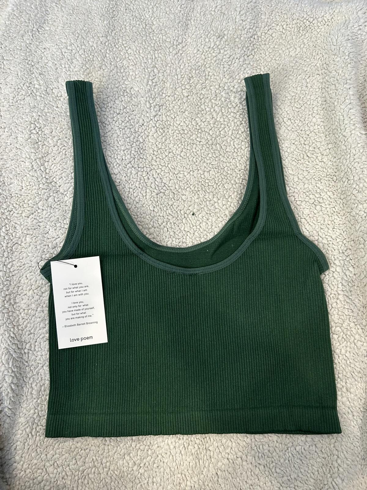 Other Love Poem Hunter Green Ribbed Crop Tank Top Size M/L Size M / US 6-8 / IT 42-44 - 2 Thumbnail