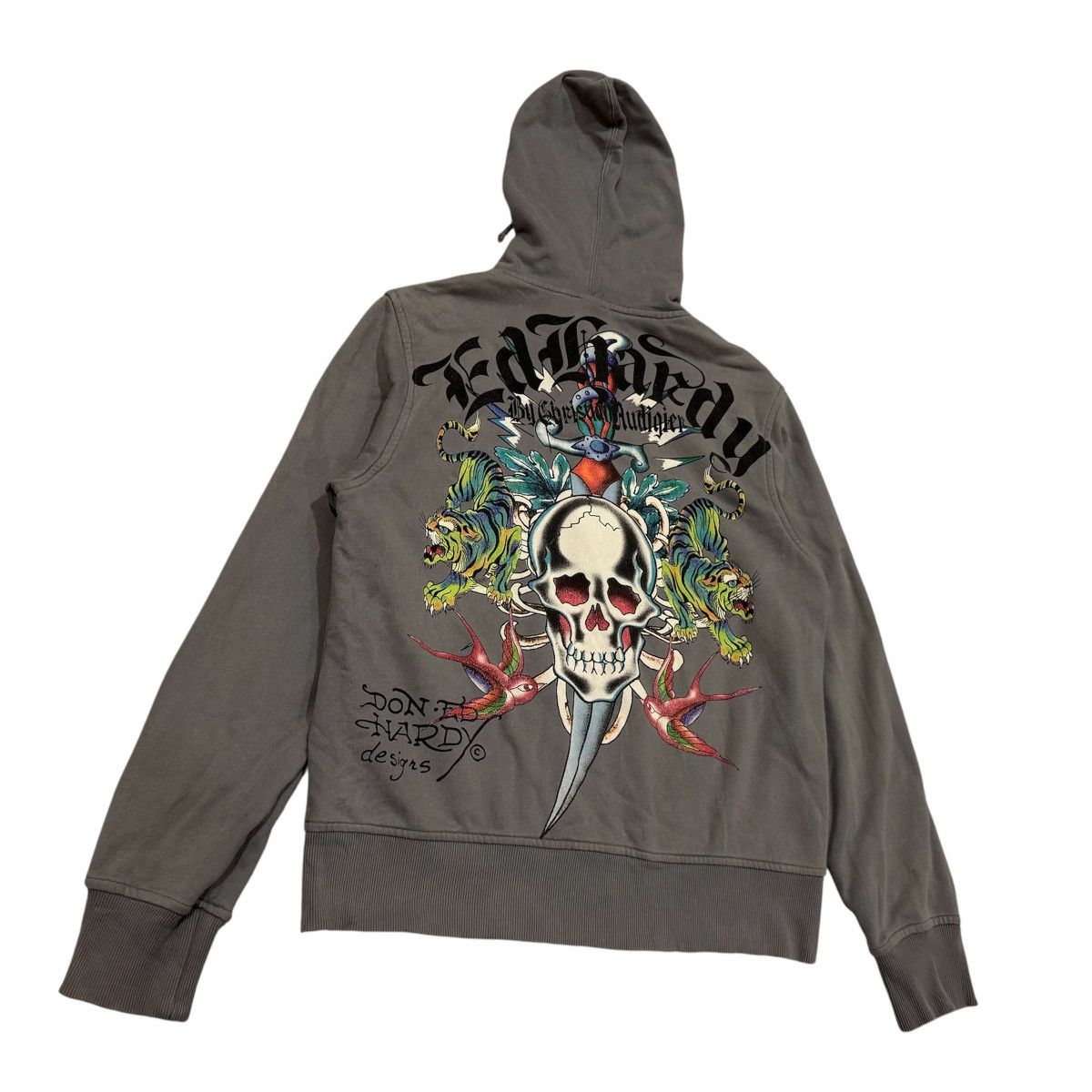 Ed Hardy Vintage Y2K Ed Hardy Skull Tiger Zip Up Hoodie Grey Tattoo Size US L / EU 52-54 / 3 - 3 Thumbnail