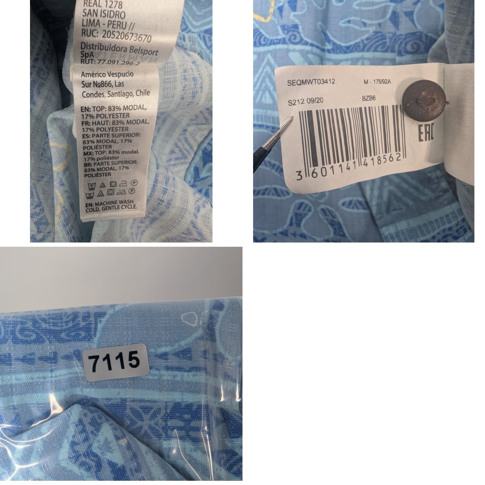 Quiksilver Quiksilver Waterman Shirt Men M Blue Button-Up Geometric Hawaiian Comfort Fit Size US M / EU 48-50 / 2 - 8 Thumbnail