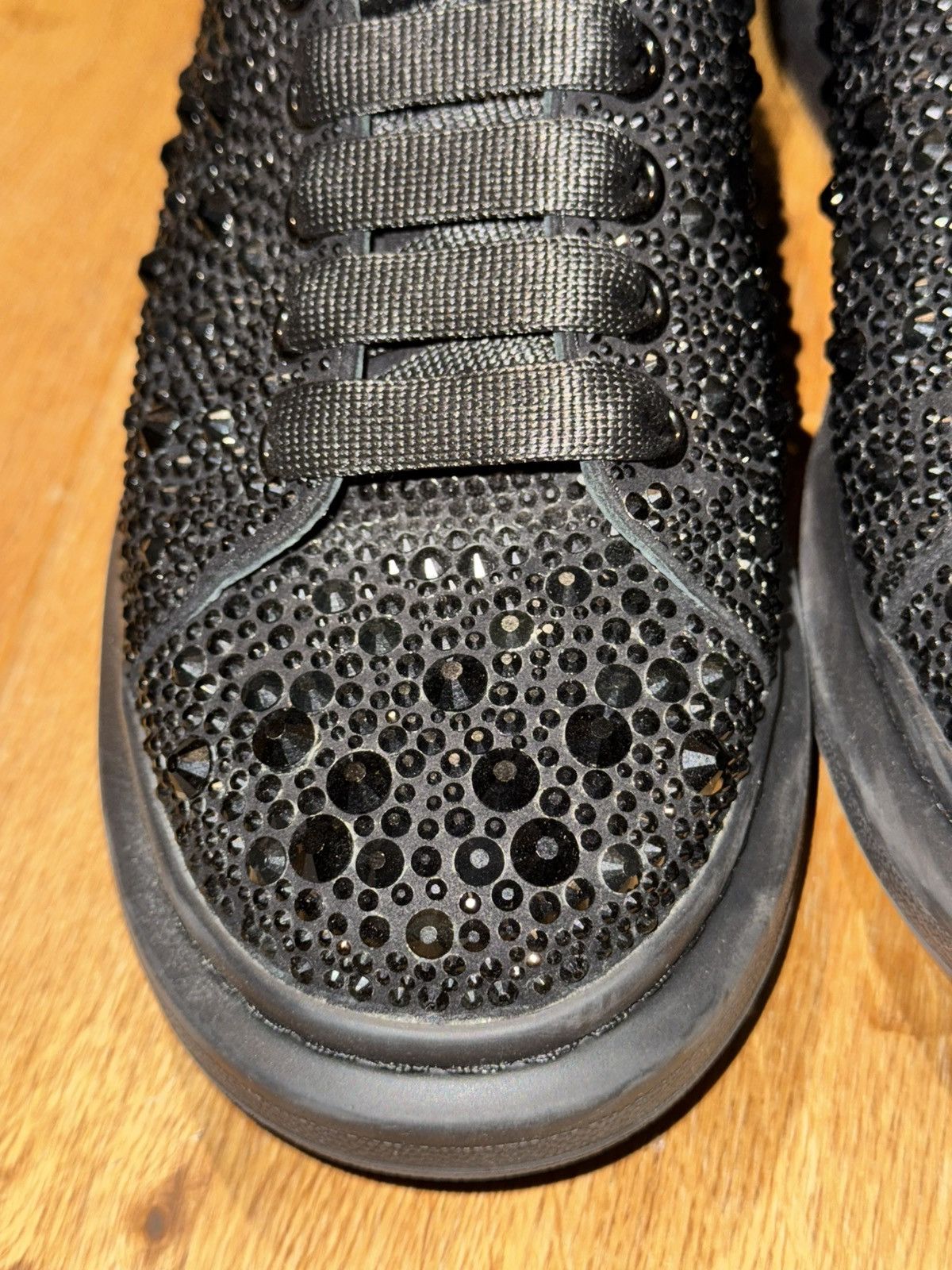 Alexander McQueen Triple Black Strass Larry Crystal-Embellished Sneakers Size US 9 / EU 42 - 10 Thumbnail
