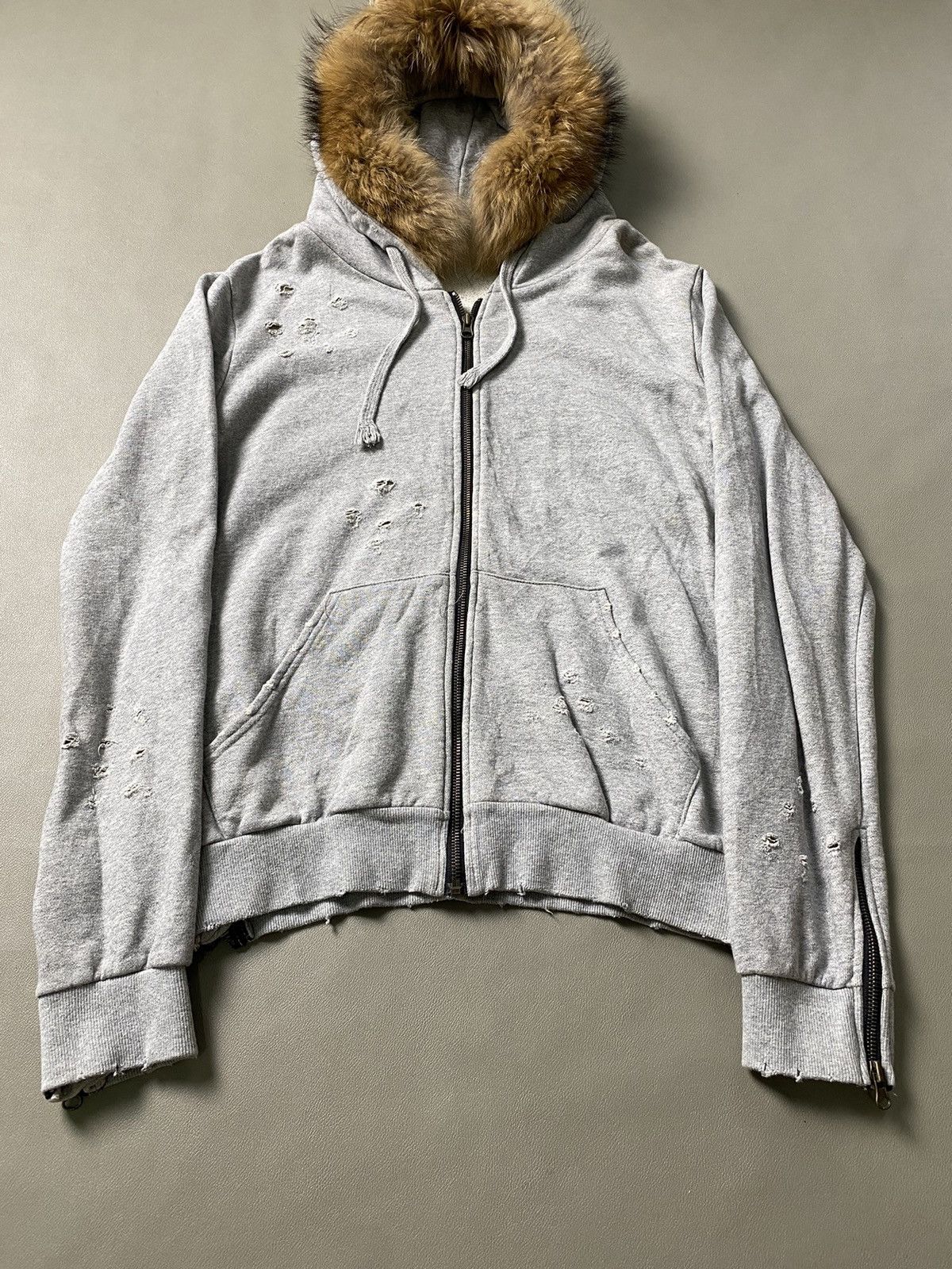If Six Was Nine × Japanese Brand × Le Grande Bleu (L.G.B.) Undefined Destroyed Grunge Fur Hoodie Size US L / EU 52-54 / 3 - 2 Thumbnail