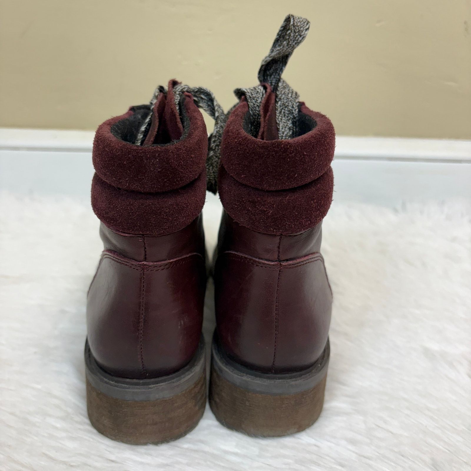 Sam Edelman Sam Edelman Darrah Dark Red Wine Suede Leather Hiking Size 7 Size US 7 / IT 37 - 4 Thumbnail