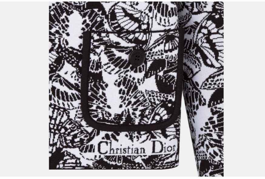 Dior o1w1db10325 414V5 Cropped Jacket in White & Black Size M / US 6-8 / IT 42-44 - 3 Thumbnail