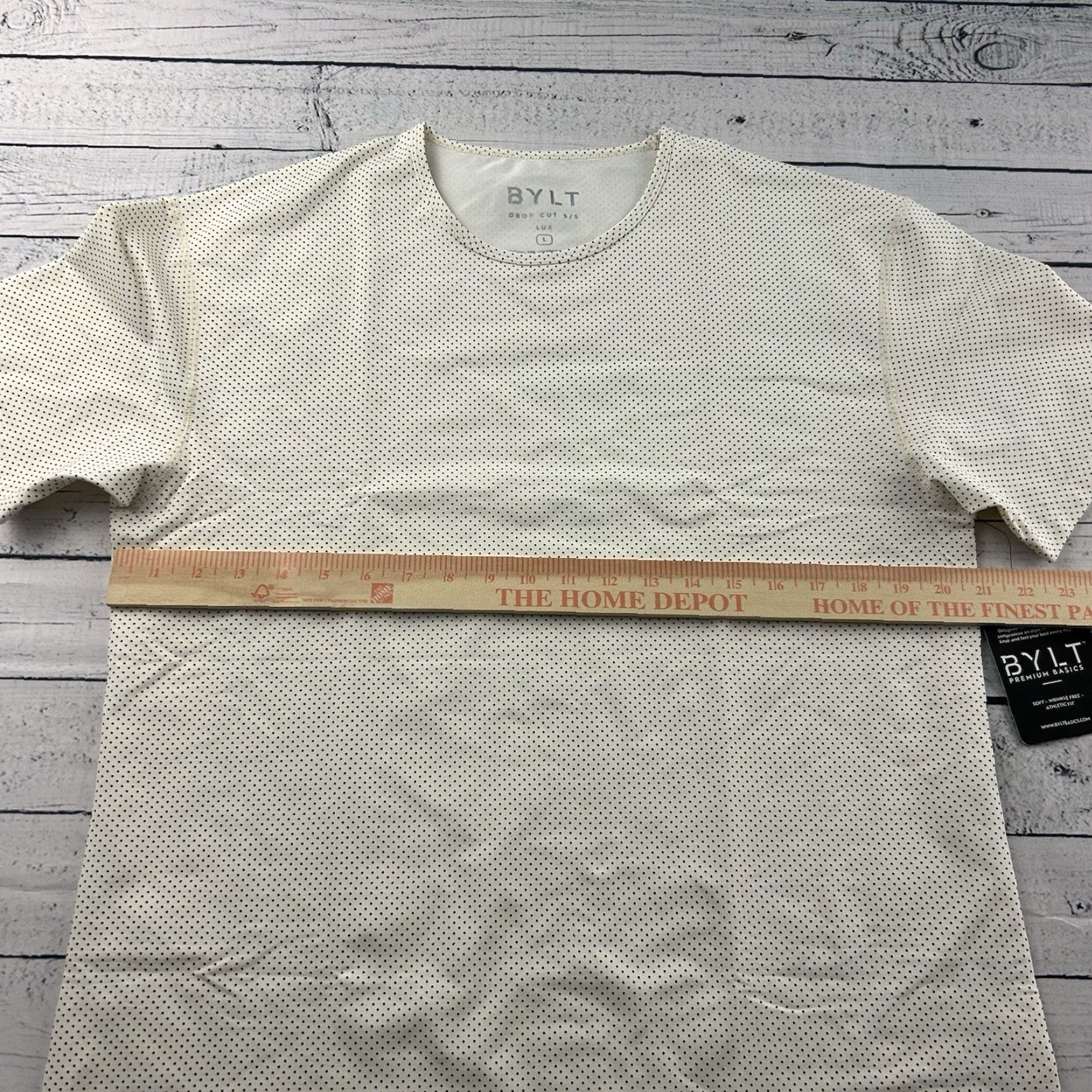 Vintage NEW BYLT Drop Cut Lux Short Sleeve Athletic Fit Polka Dot Shirt Men Large Ivory Mens Size US L / EU 52-54 / 3 - 6 Thumbnail