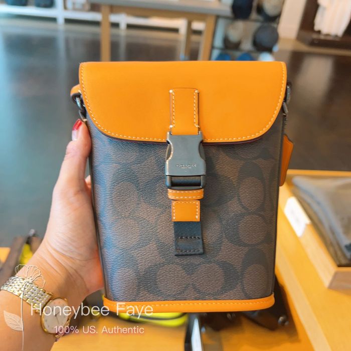 Coach Track Small Flap Crossbody In Signature Canvas Grailed