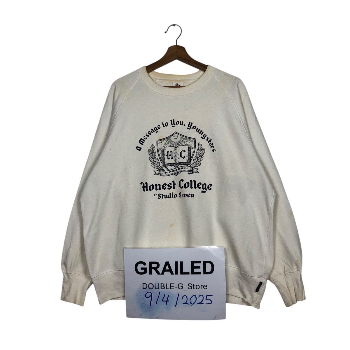 GU 📌Vintage Sweatshirt Honest College Studio Seven Big Logo Size US L / EU 52-54 / 3 - 1 Thumbnail