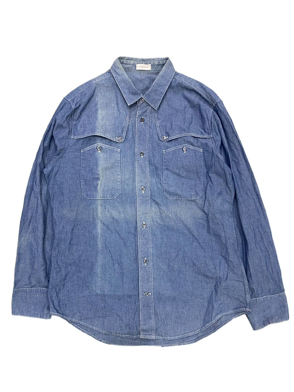 Balenciaga AW09 Balenciaga Paris Faded Hidden Pocket Denim Shirt Size US L / EU 52-54 / 3 - 1 Thumbnail