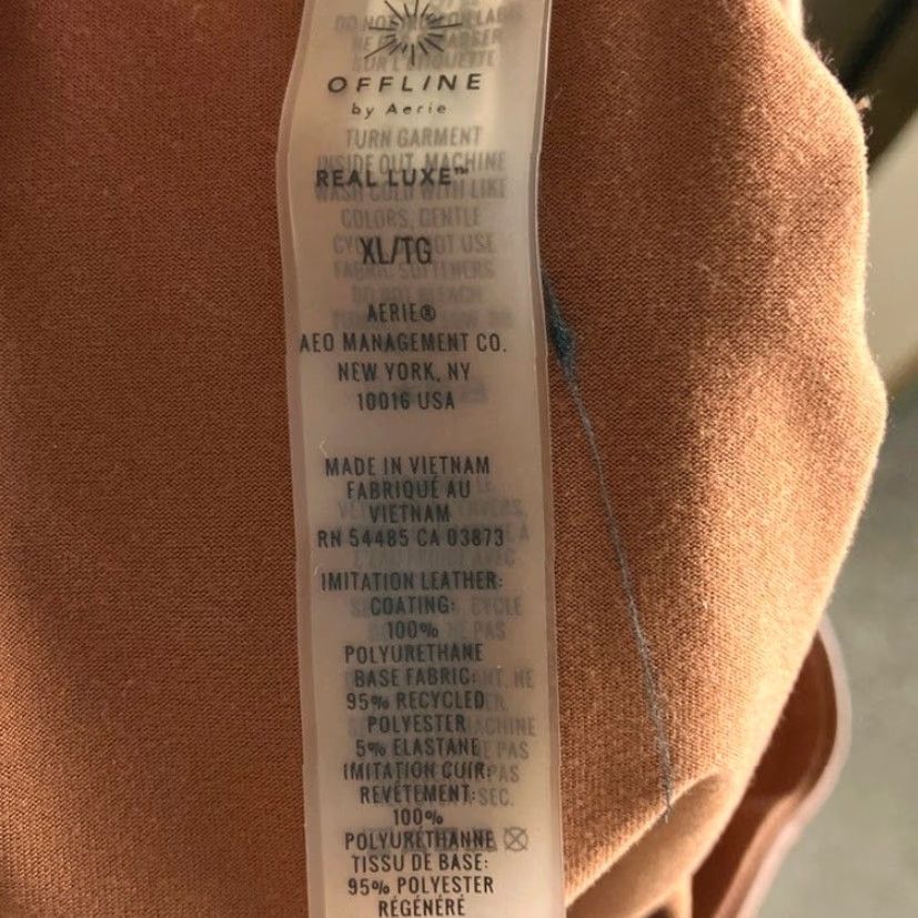 Vintage OFFLINE By Aerie Womens Pants Brown High Rise Faux Leather Leggings XL Size 40" / US 18 - 5 Thumbnail