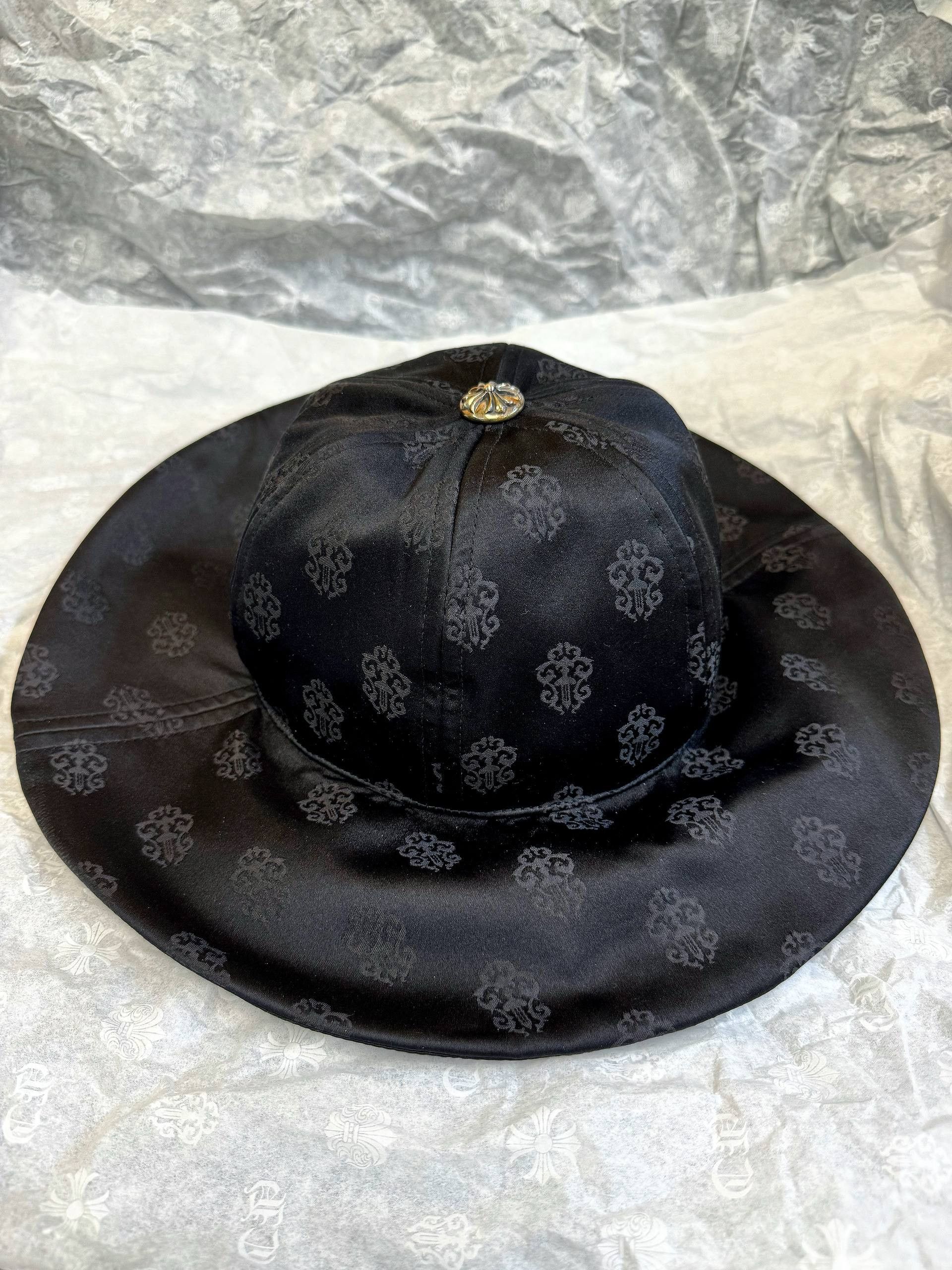 Chrome Hearts Chrome Hearts Satin Monogram Bucket Hat Black Silver Size ONE SIZE - 7 Thumbnail