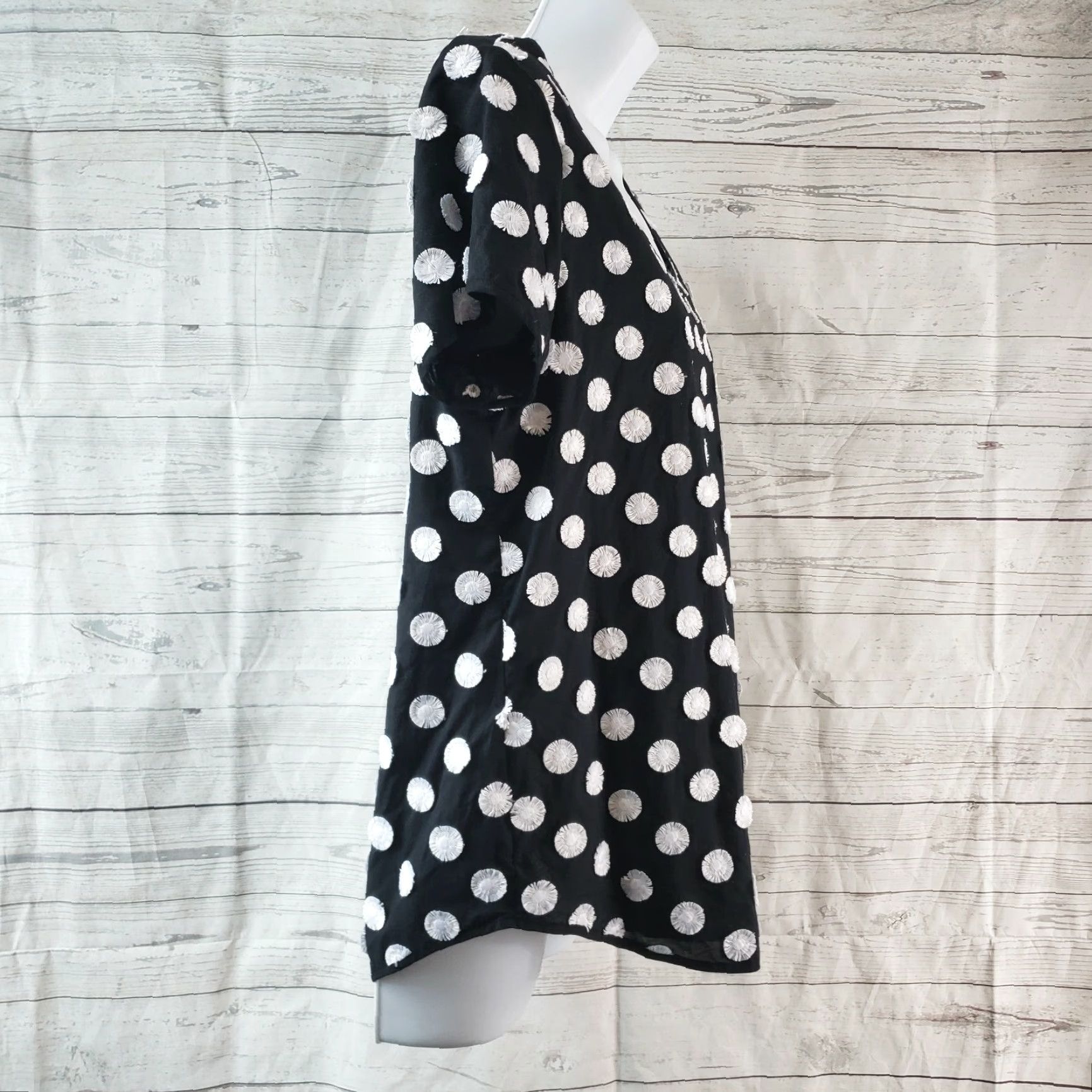 Vintage Chicos Womens Top Sz S Black White Polka Dot Embellished Short Sleeve Shirt Womens XS- Small? Size S / US 4 / IT 40 - 2 Thumbnail