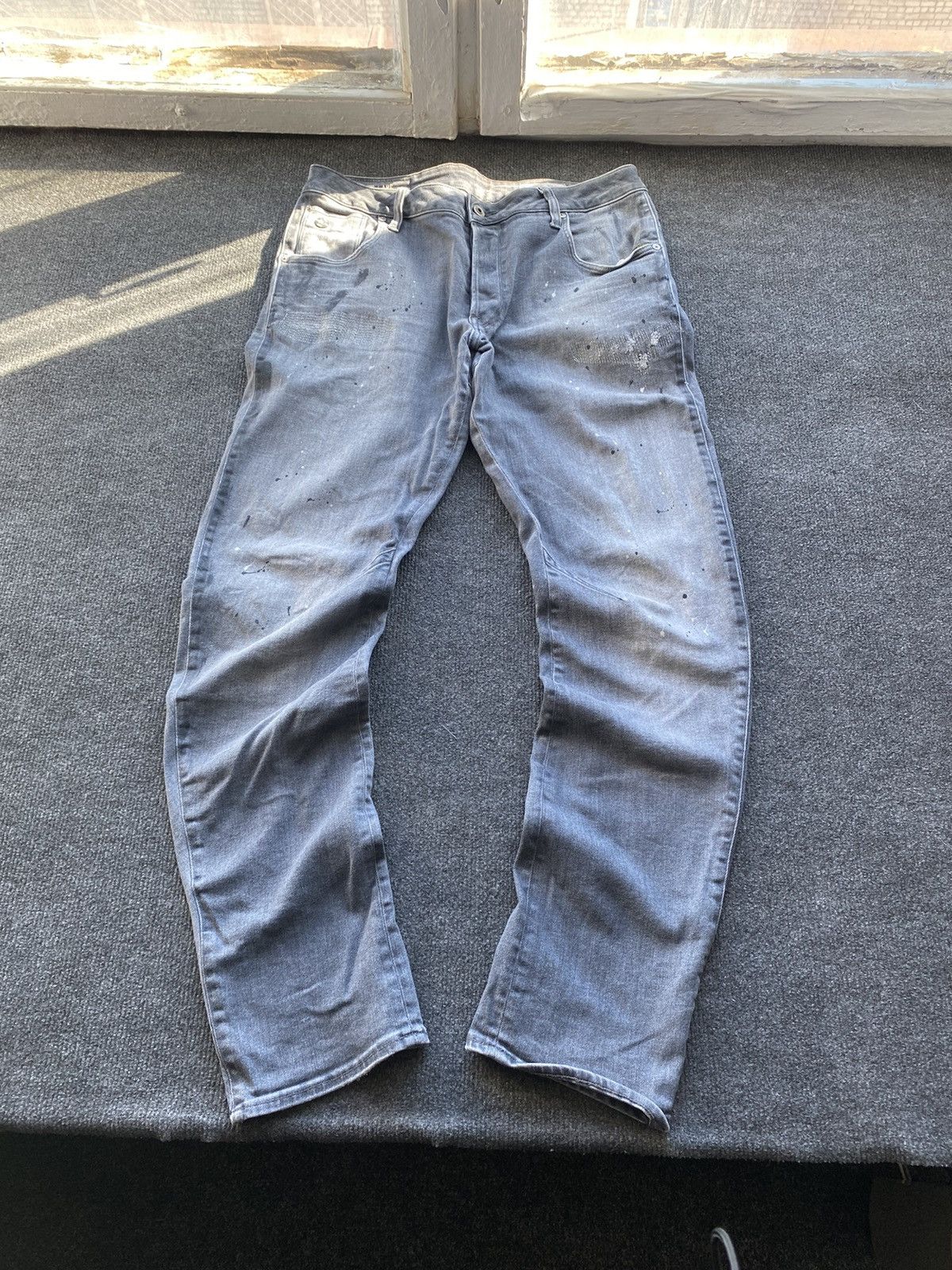 G-Star 🔥Opium Punk G Star arc 3d slim gray distressed jeans men 33 Size US 33 - 16 Thumbnail