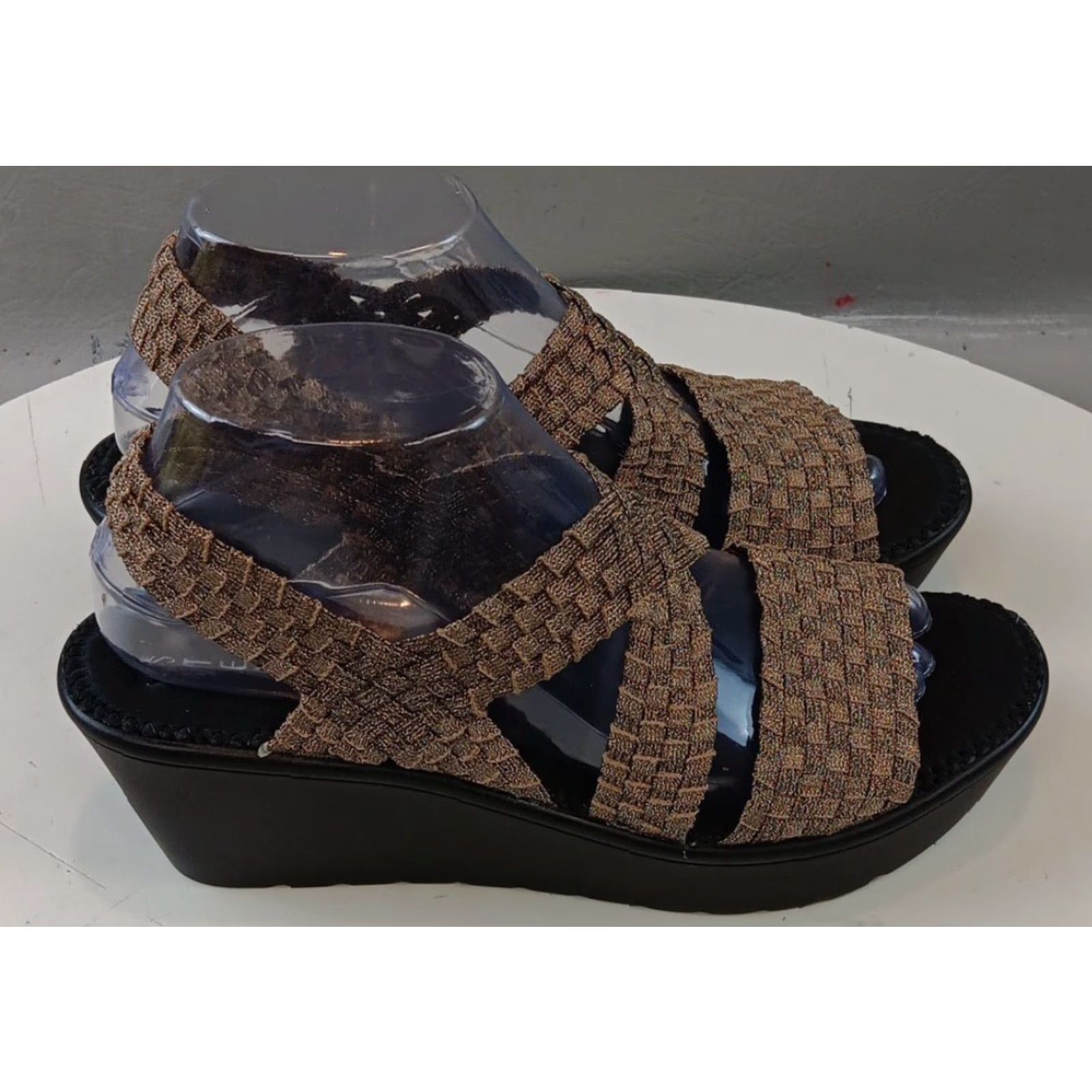 Steve Madden VINTAGE Steven by Steve Madden Wedge Sandals Women's 8.5 Gold Stretch New Size US 9 / IT 39 - 7 Thumbnail