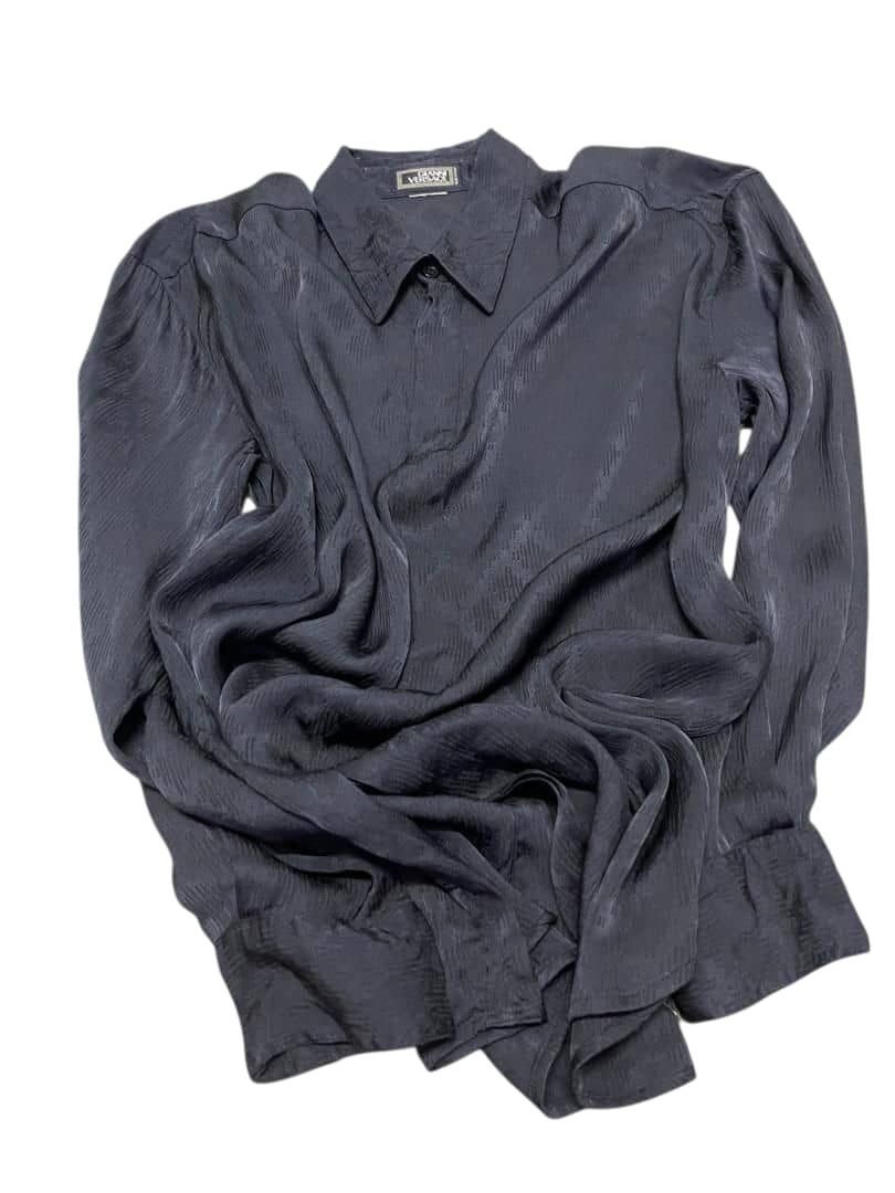 Versace GIANNI VERSACE Black Silk Hidden Long Sleeve Size US M / EU 48-50 / 2 - 14 Thumbnail