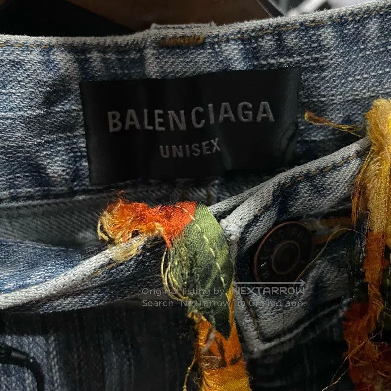 Balenciaga Balenciaga size XS Washed Blue Drawstring Denim Pants Size US 27 - 3 Thumbnail