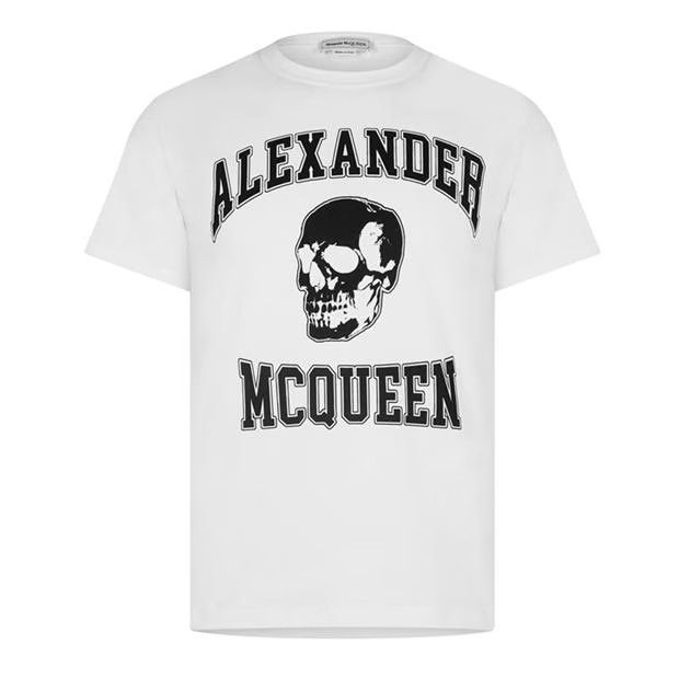 image of Alexander Mcqueen O1G2R1Mq0324 T-Shirt In White & Black in White/Black, Men's (Size 2XL)