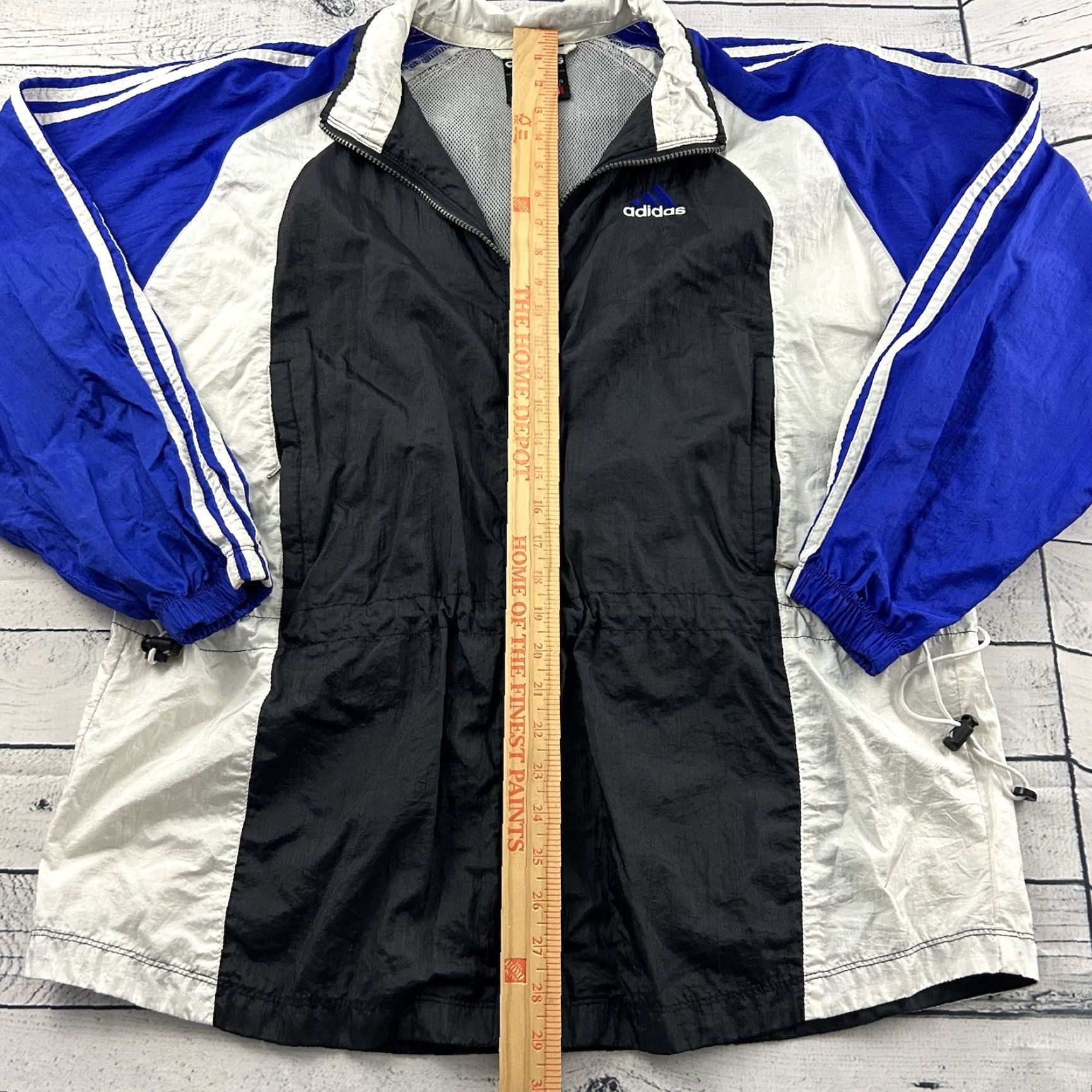 Adidas VINTAGE adidas Full Zip Windbreaker Jacket Mens L Black Blue Windbreaker 90s Full Zip Nike Size US L / EU 52-54 / 3 - 4 Thumbnail