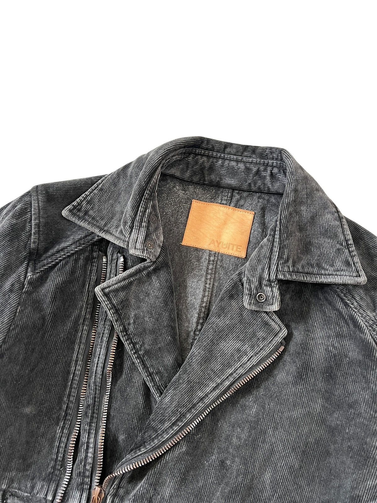 Issey Miyake 2000s Ayuite 🇯🇵 Washed Black Double Collar Corduroy Jacket Size US M / EU 48-50 / 2 - 3 Thumbnail