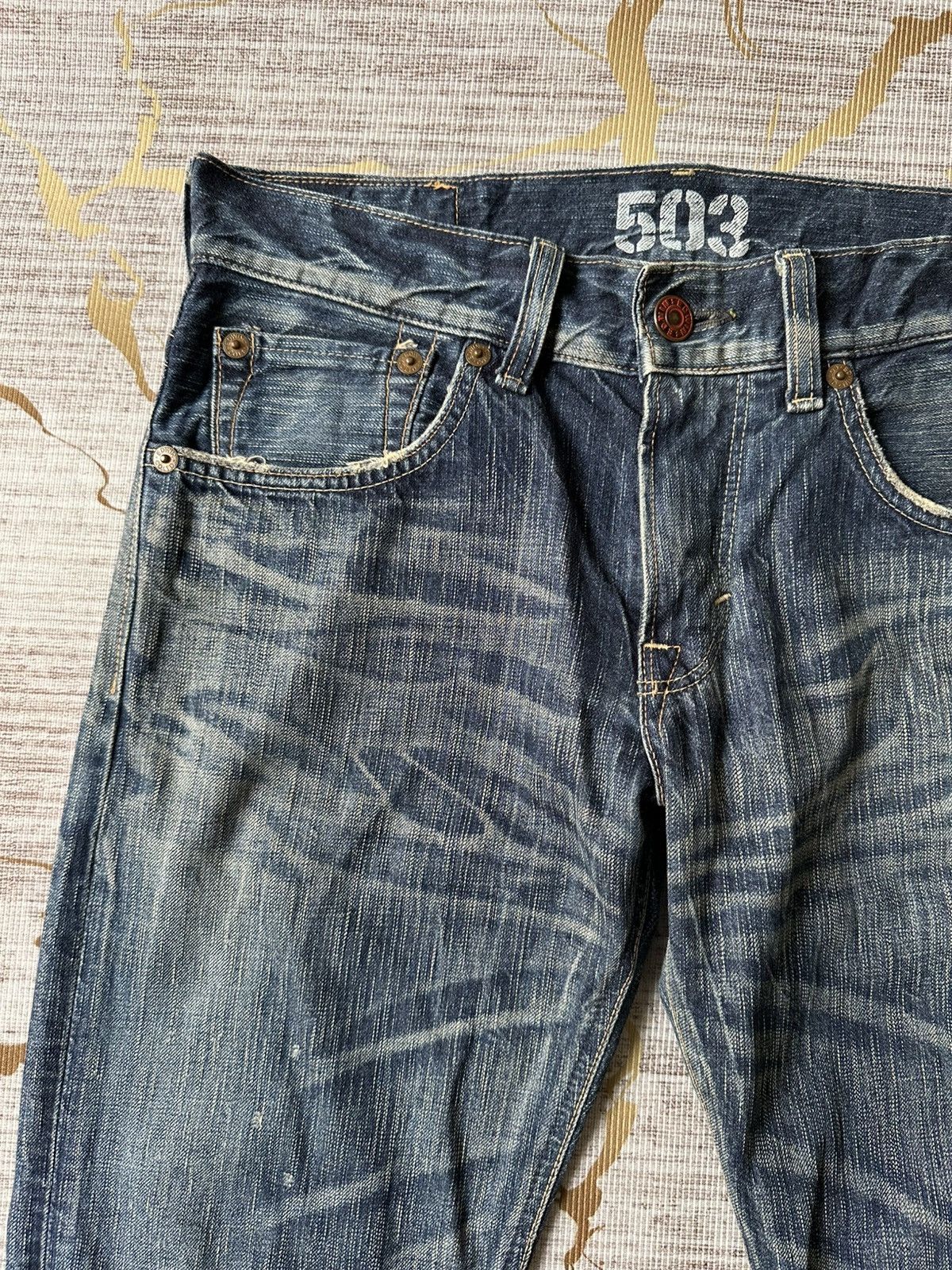 Japanese Brand FLARE Edwin 503 Claw Marks Design Denim Size US 32 / EU 48 - 10 Thumbnail
