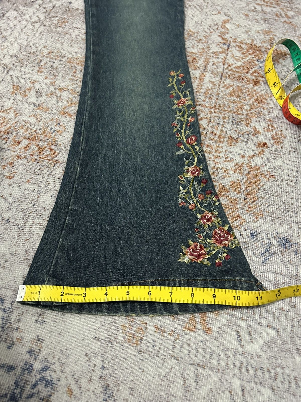 If Six Was Nine Jouer Aux Echecs Flared Bell Buttom Jeans Size US 32 / EU 48 - 18 Thumbnail