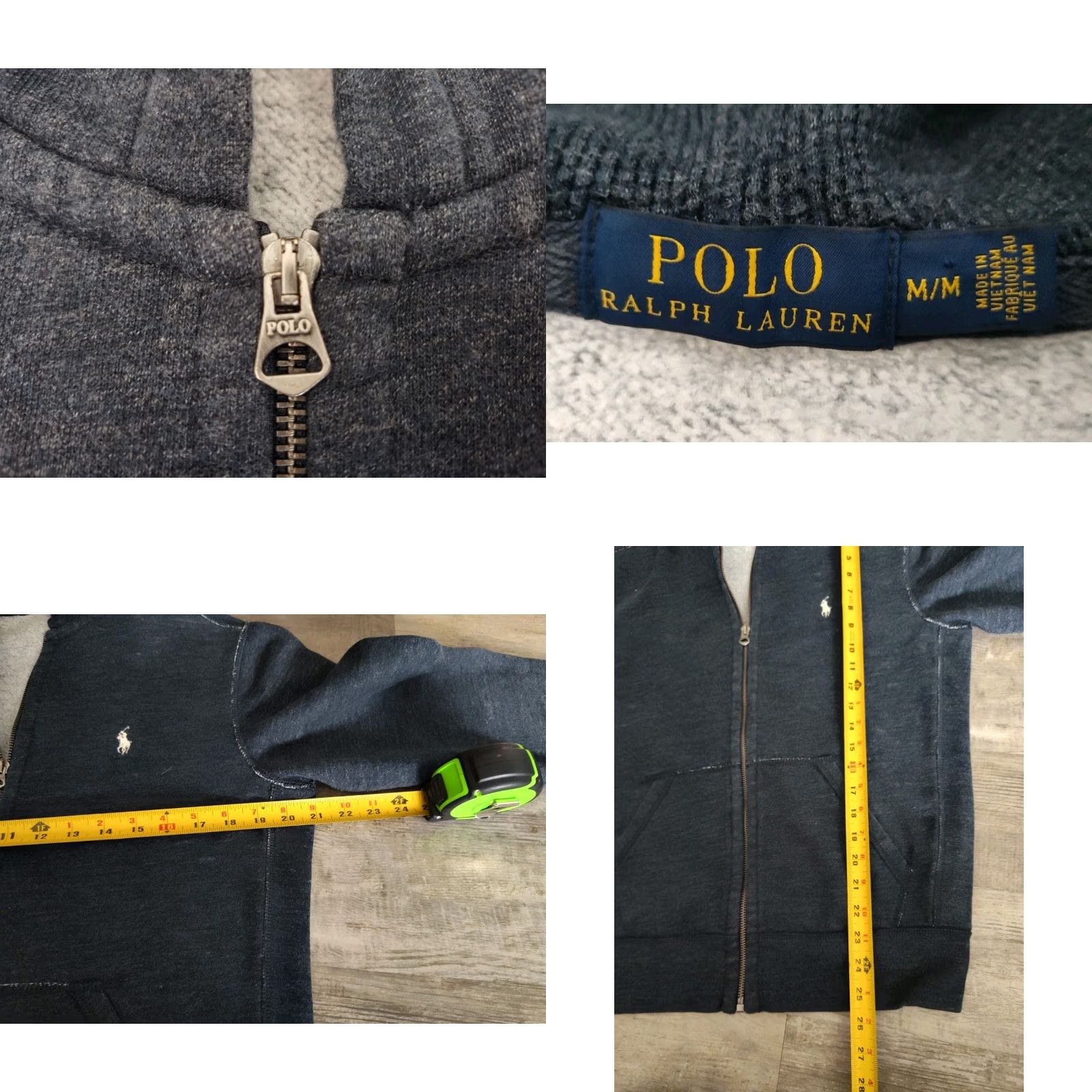 Polo Ralph Lauren Full Zip Navy Hoodie Men's M