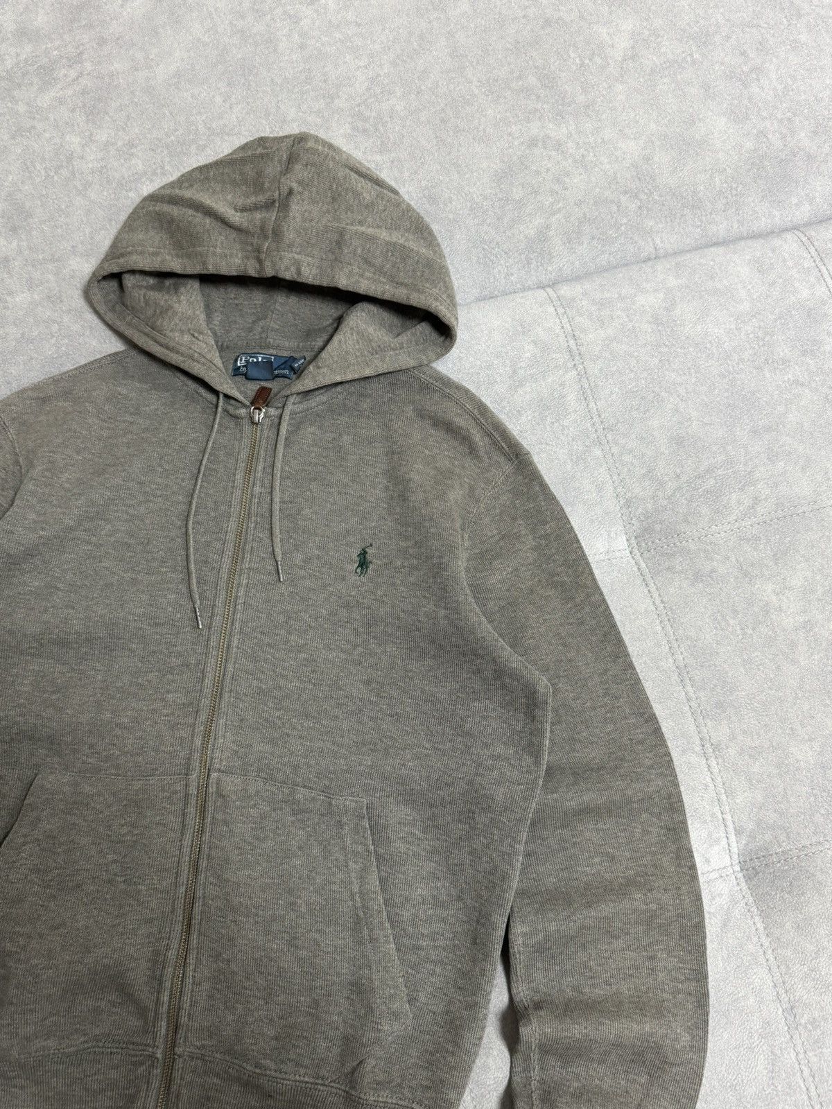 Polo Ralph Lauren Vintage POLO RALPH LAUREN GREEN PONY Gray Zip Hoodie S M Size US S / EU 44-46 / 1 - 5 Thumbnail