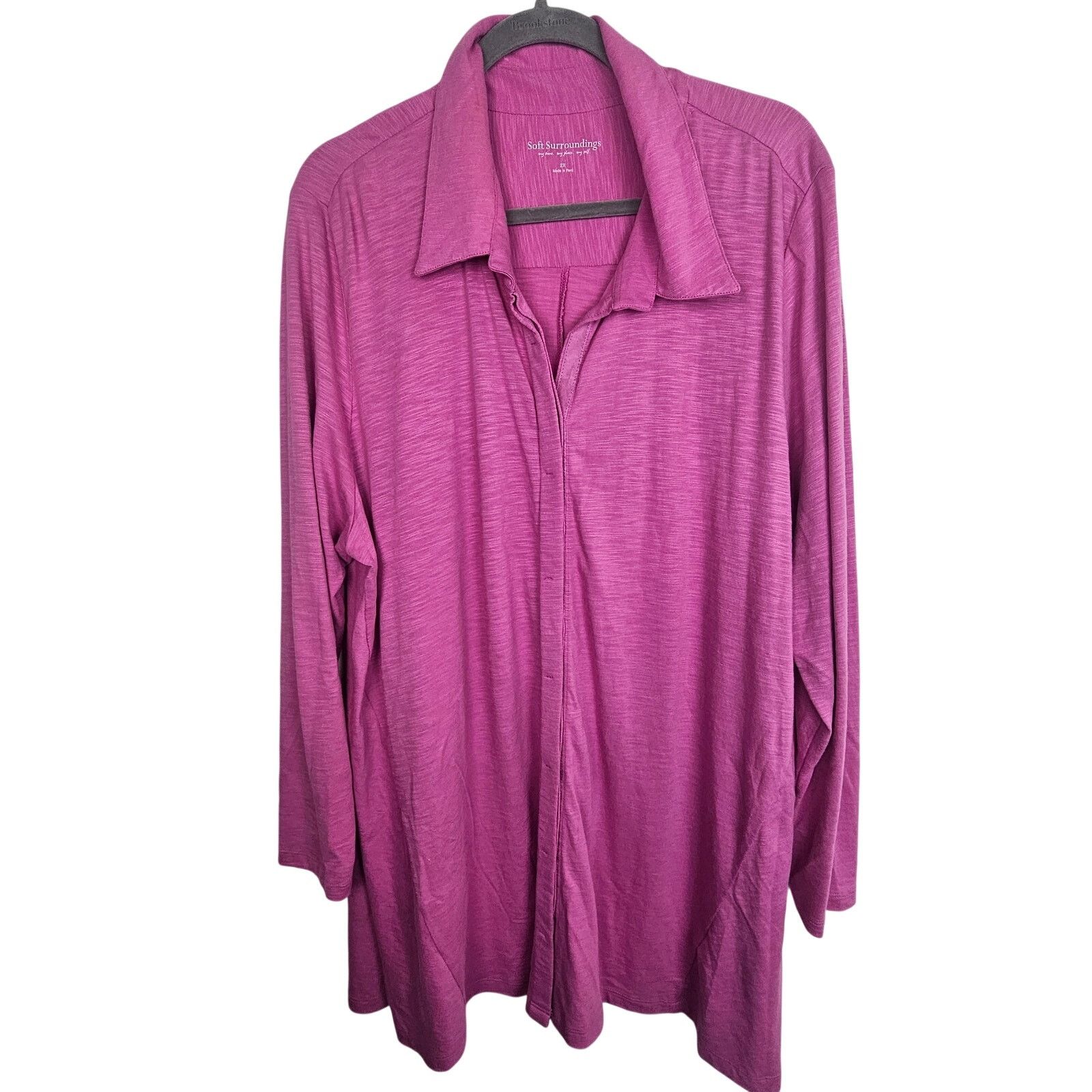 Soft Surroundings Soft Surroundings Womens Pink Button Blouse Size 2X Coastal Size XXL / US 16-18 / IT 52-54 - 1 Thumbnail