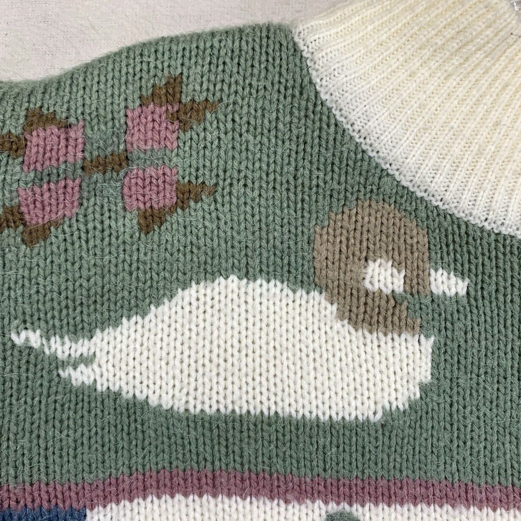 Vintage Vintage Women's Christmas Sweater 80s 90s Nature Theme Crew Neck Long Sleeve Acrylic Knit Pullover Large Size L / US 10 / IT 46 - 6 Thumbnail