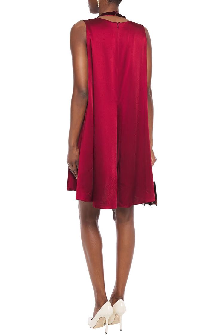 Valentino o1y0326 Mini Dress in Burgundy Size S / US 4 / IT 40 - 3 Thumbnail