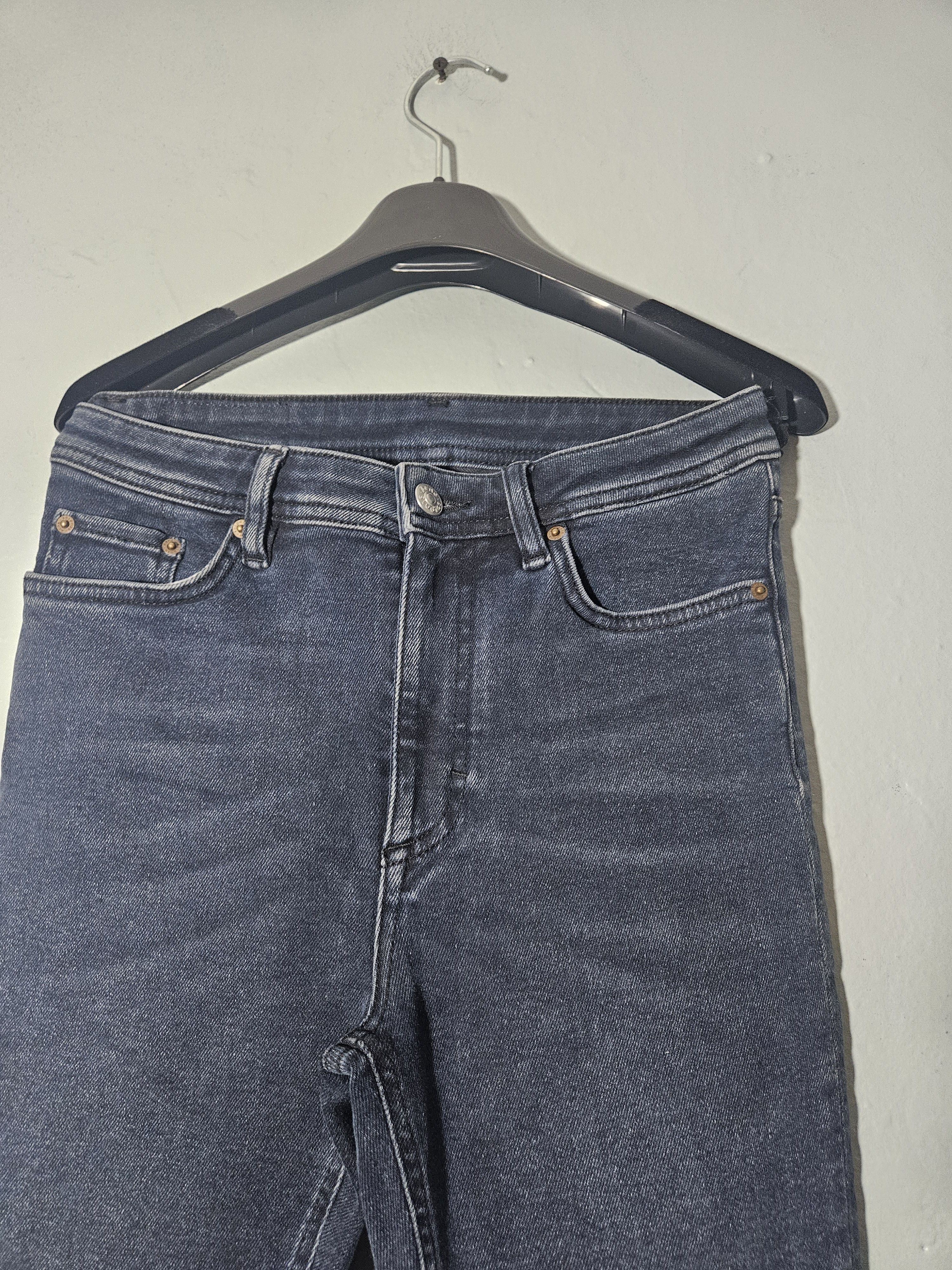 Acne Studios Peg Blue Black Leather Back Patch Skinny Denim Jeans Size 25" / US 0 / IT 36 - 5 Thumbnail