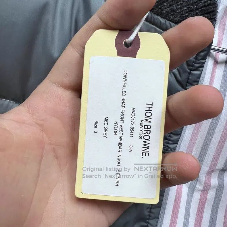 Thom Browne Thom Browne Solid Stripe Down Vest - Gray Size US L / EU 52-54 / 3 - 6 Thumbnail