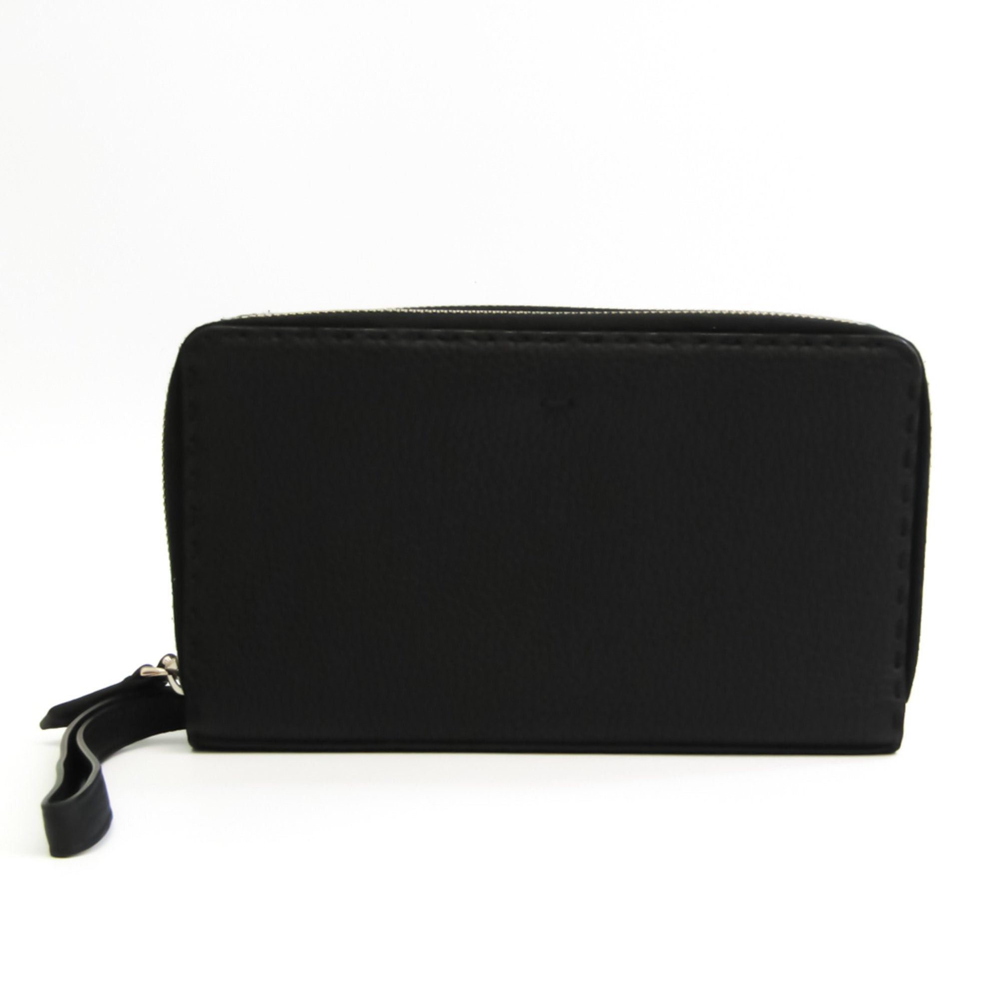 image of Fendi Selleria 7M0192 Unisex Leather Long Wallet (Bi-Fold) Black, Women's