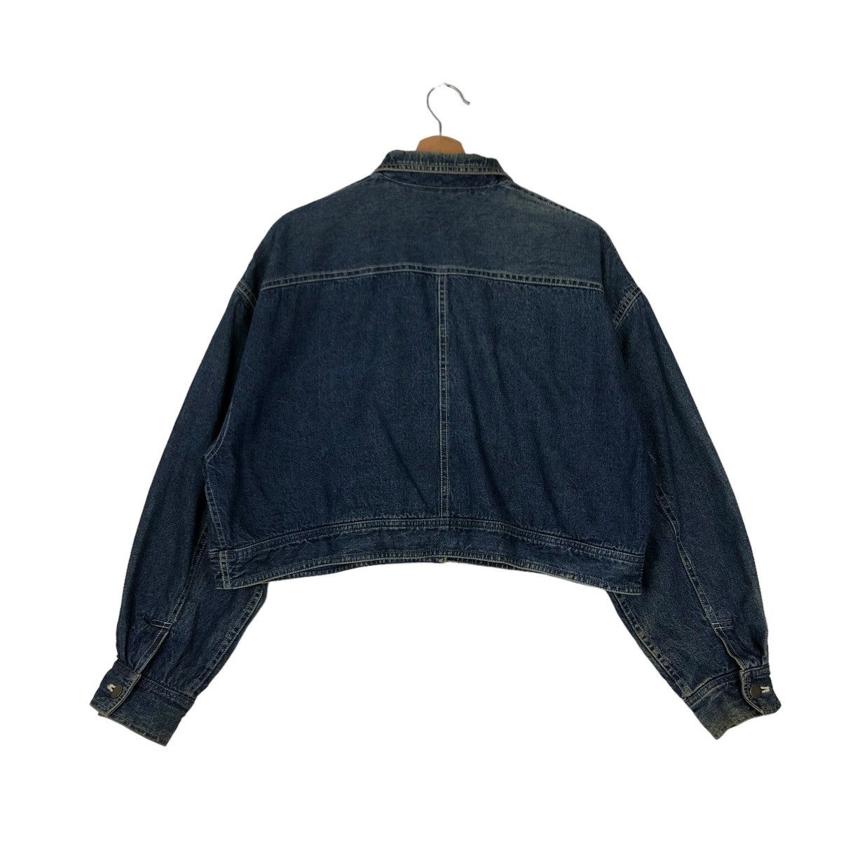 Japanese Brand 🔥CROPPED DENIM BIKER JACKET 5TH CLUB MELROSE ISSEY MIYAKE Size US M / EU 48-50 / 2 - 7 Thumbnail