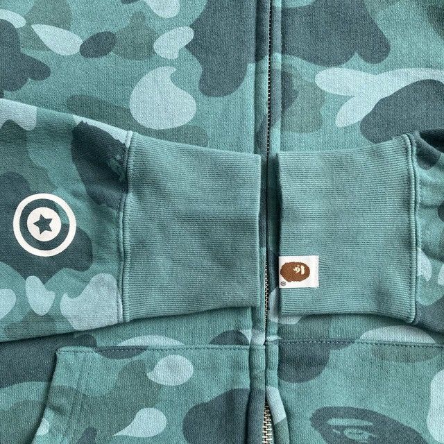 Bape BAPE Head full zip hoodie green camo a bathing ape Size US M / EU 48-50 / 2 - 7 Thumbnail