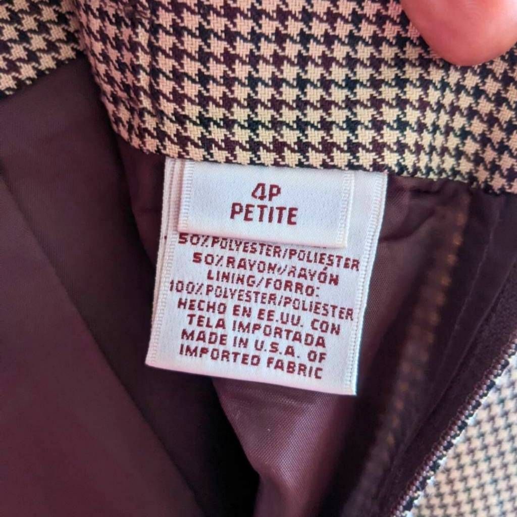 Worthington Worthington Skirt 4P Petite Houndstooth Brown Cream Lined Ca Size 27" / US 4 / IT 40 - 4 Thumbnail